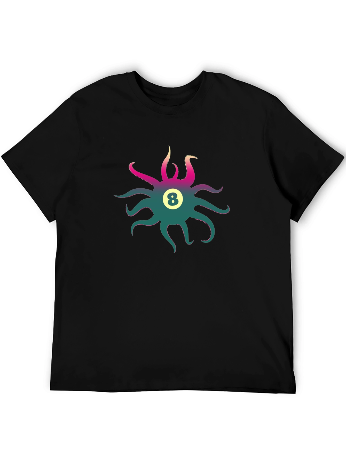 Black Octopus 8 Ball Graphic Tee - Cool Casual Style view 5