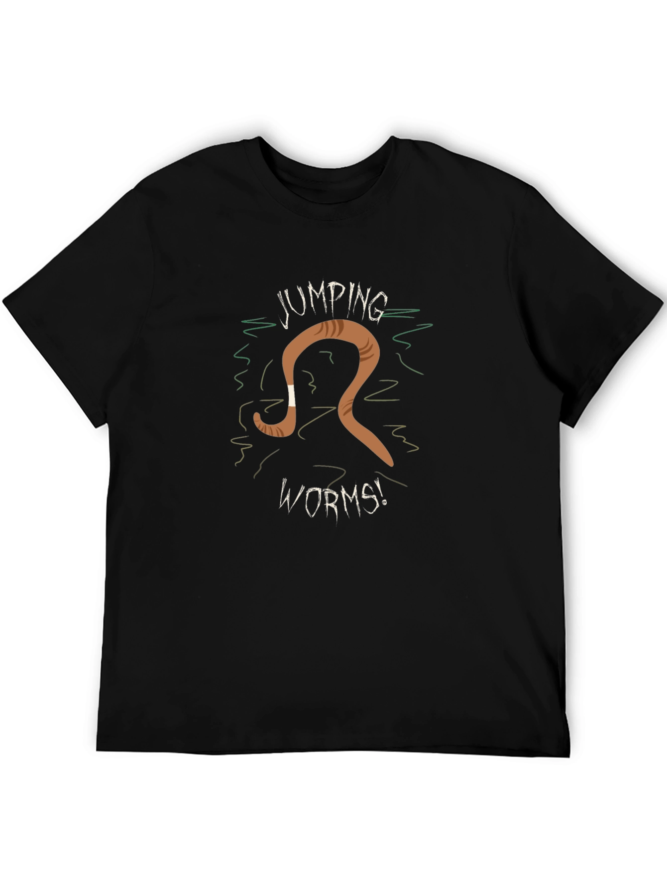 Black Jumping Worms Graphic Tee - Soft Cotton Blend view 5