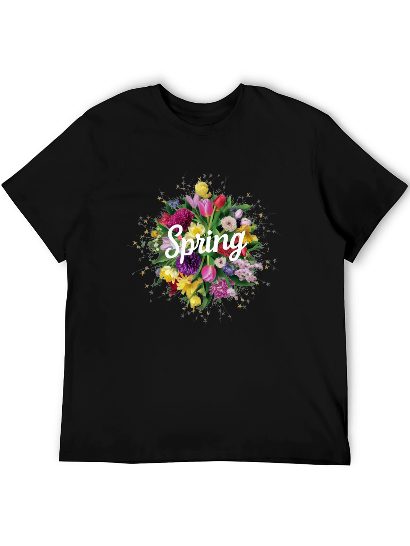 Black Floral Spring T-Shirt - Black view 5