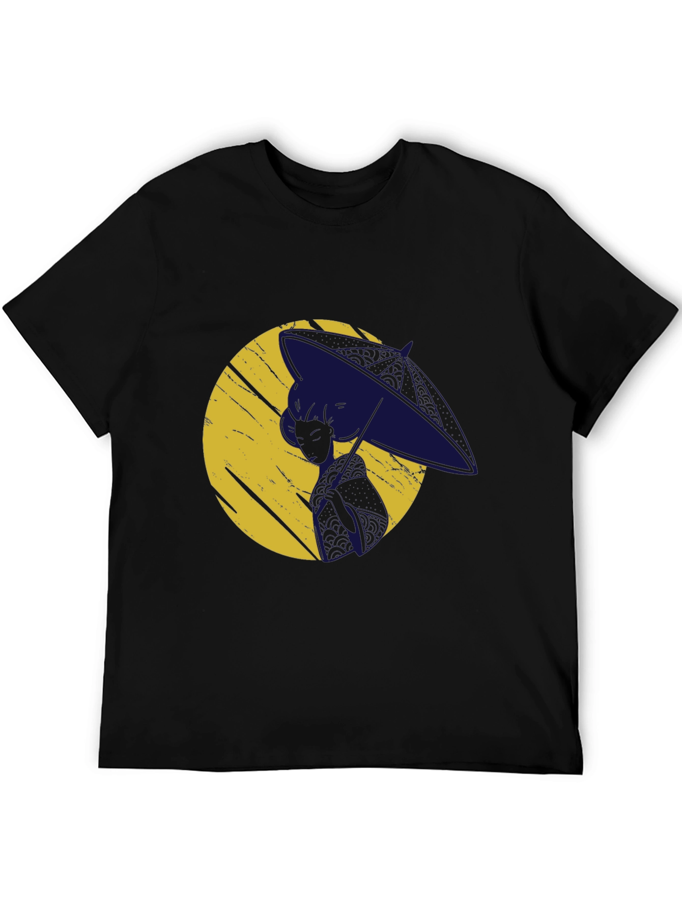Black Stylish Graphic Print Tee - Moon Silhouette view 5