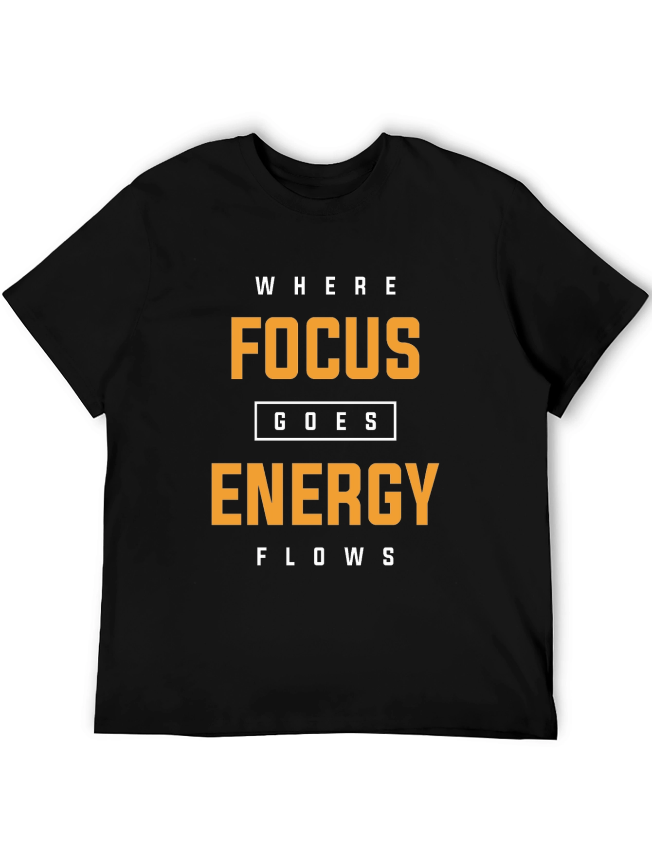Black Focus Energy Motivational T-Shirt view 5