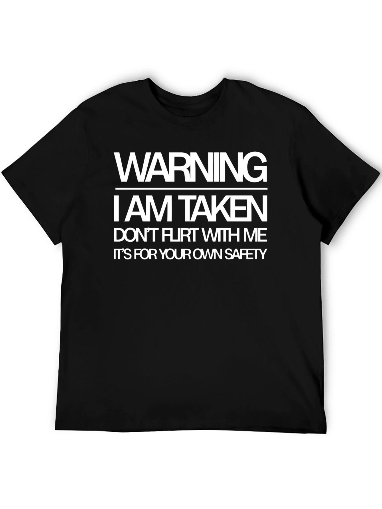 Black Warning I Am Taken Graphic T-Shirt view 5
