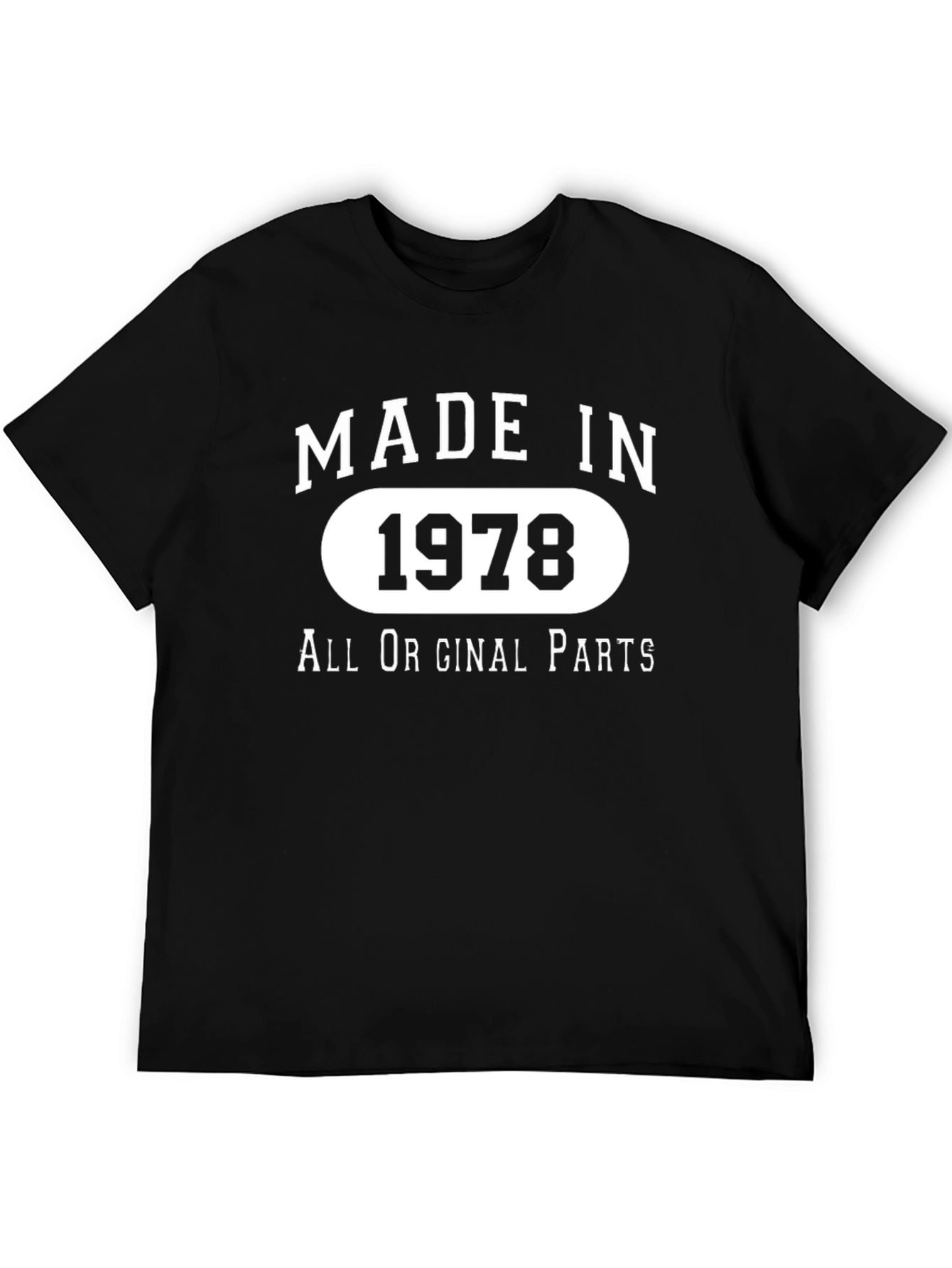 Black Made in 1978 All Original Parts T-Shirt view 5