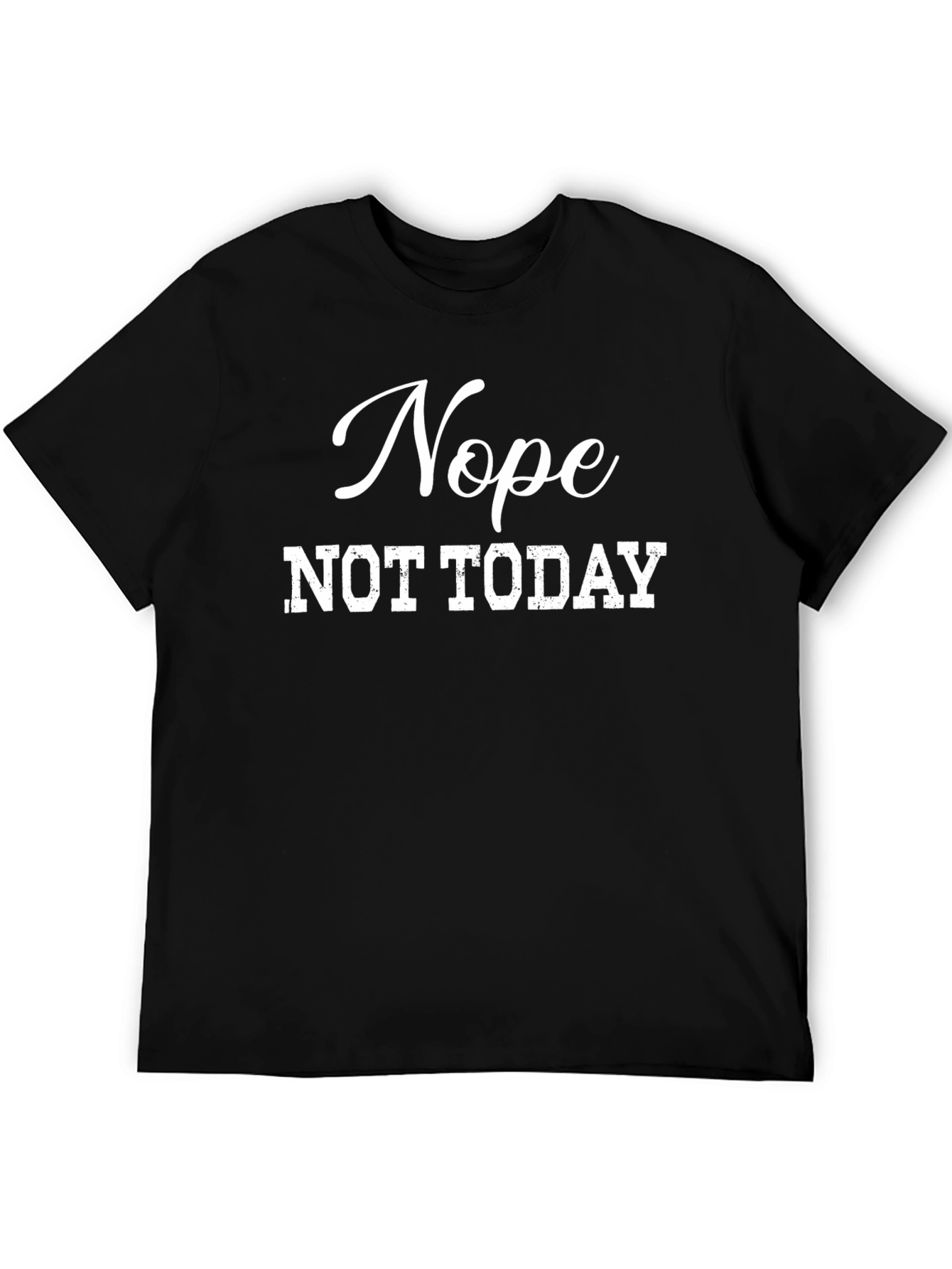 Black Nope Not Today Graphic Tee - Men's Black T-Shirt view 5