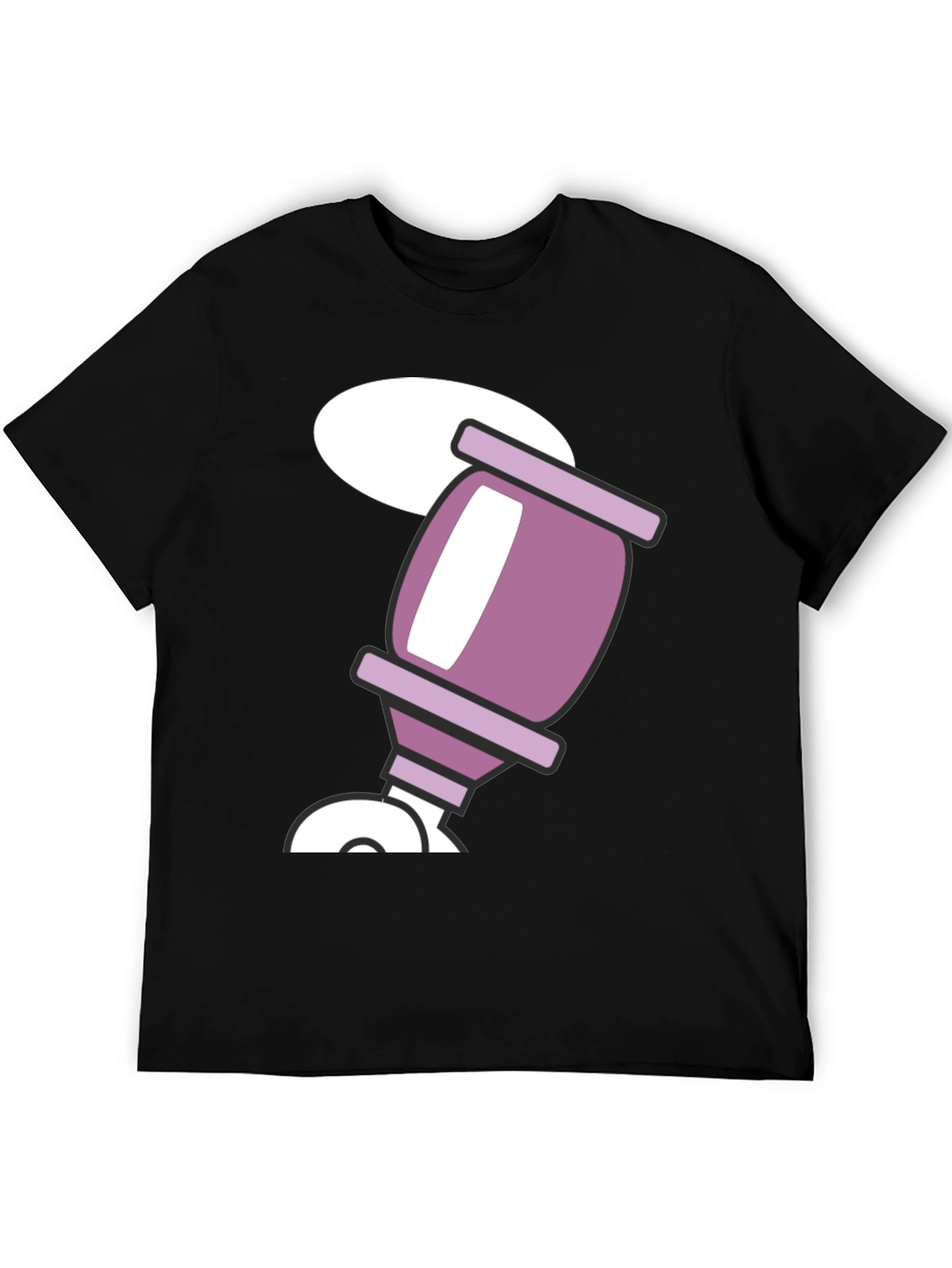 Black Retro Cartoon Drink Black T-Shirt view 5