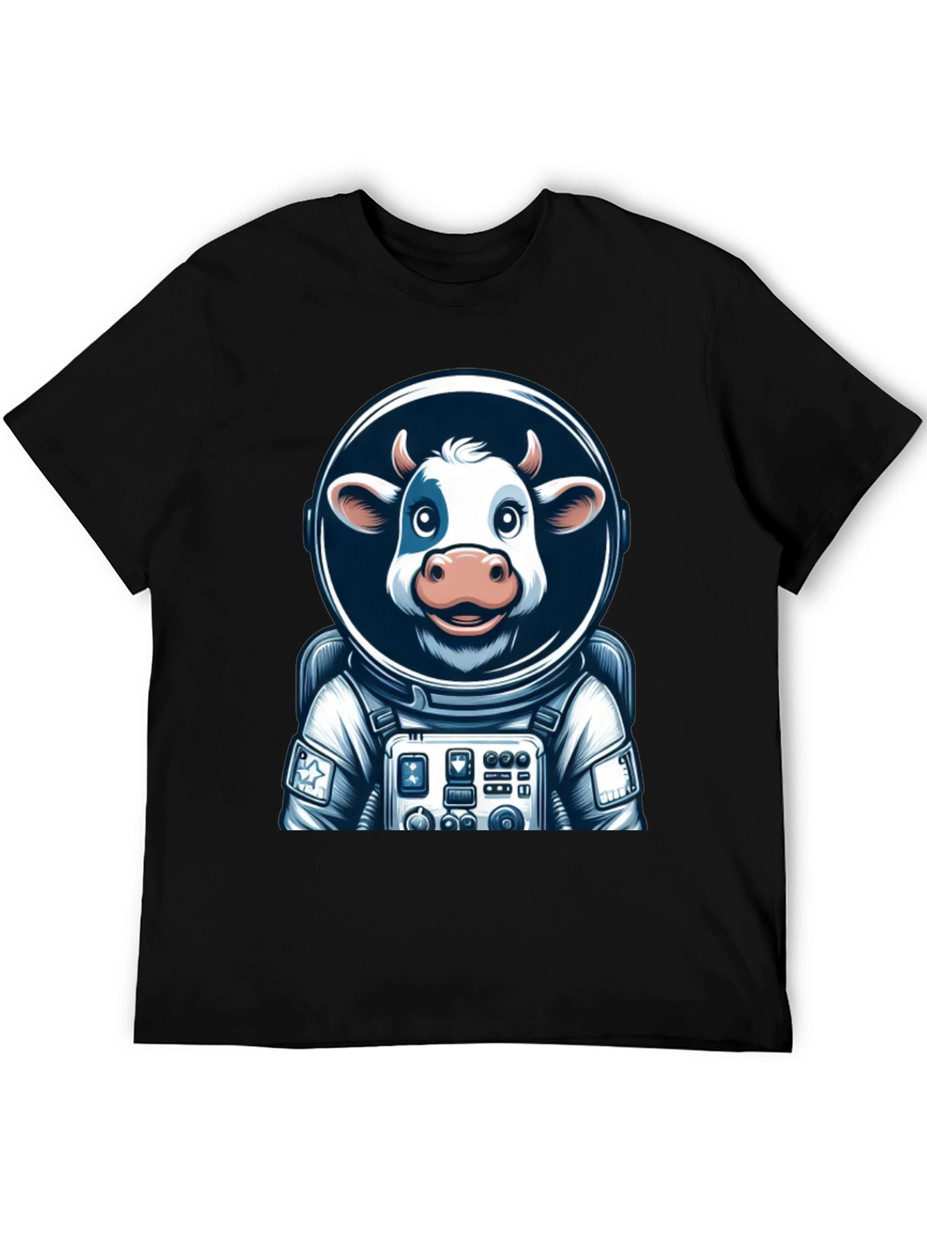 Black Cow Astronaut Graphic Tee - Space Moo-n Adventure view 5