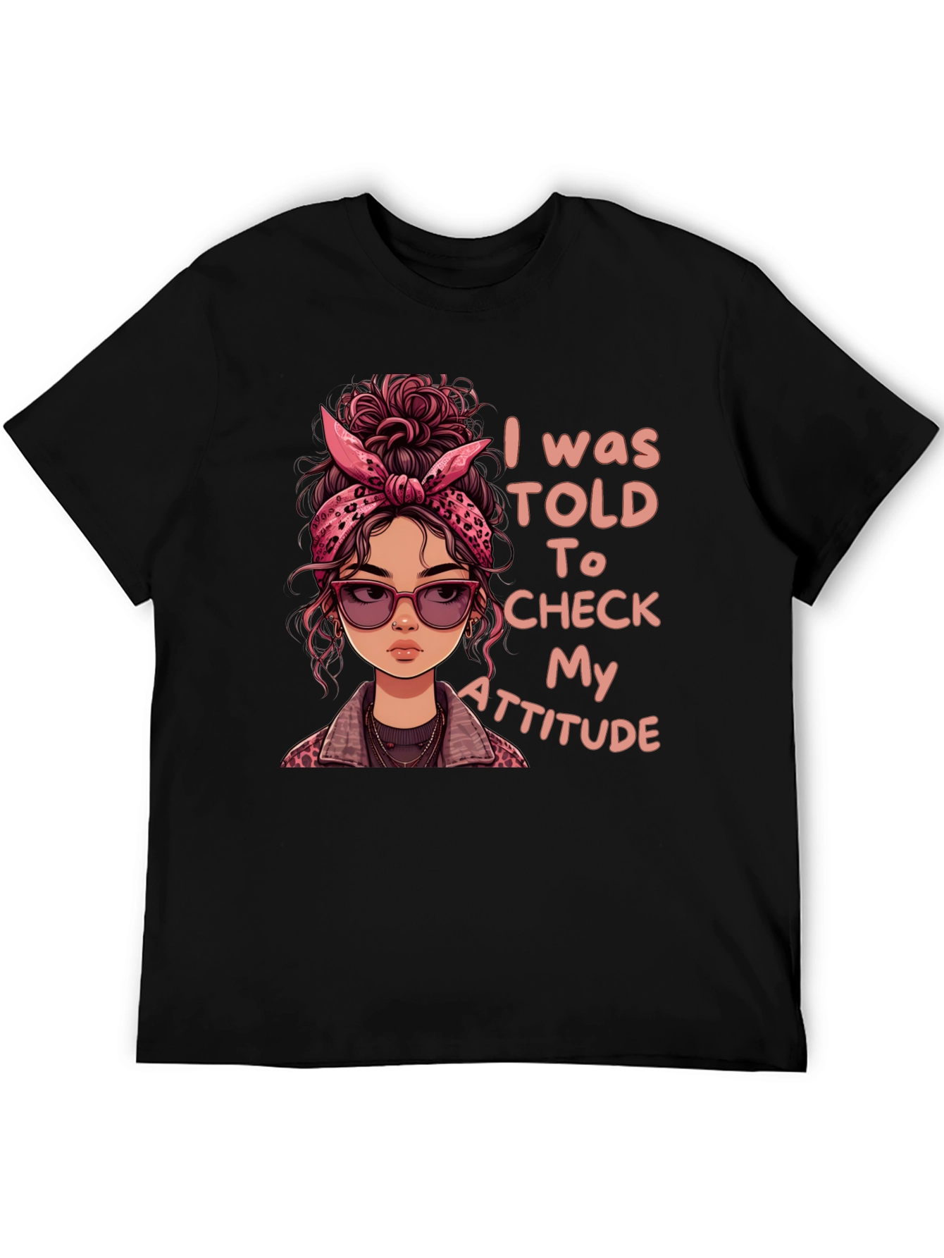 Black Sassy Attitude Graphic Tee - Check My Attitude T-Shirt view 5