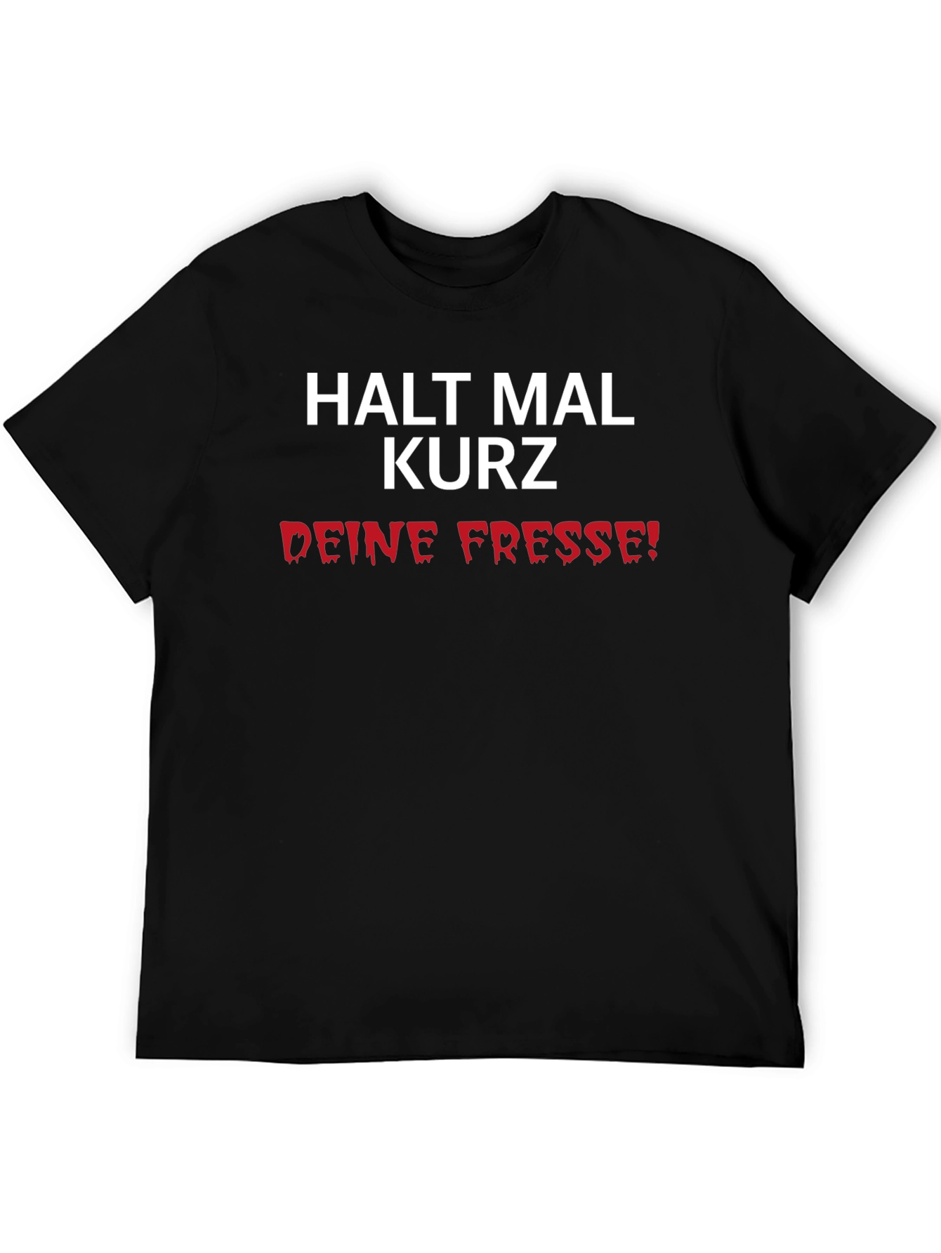 Black Offensive German Slogan T-Shirt view 5
