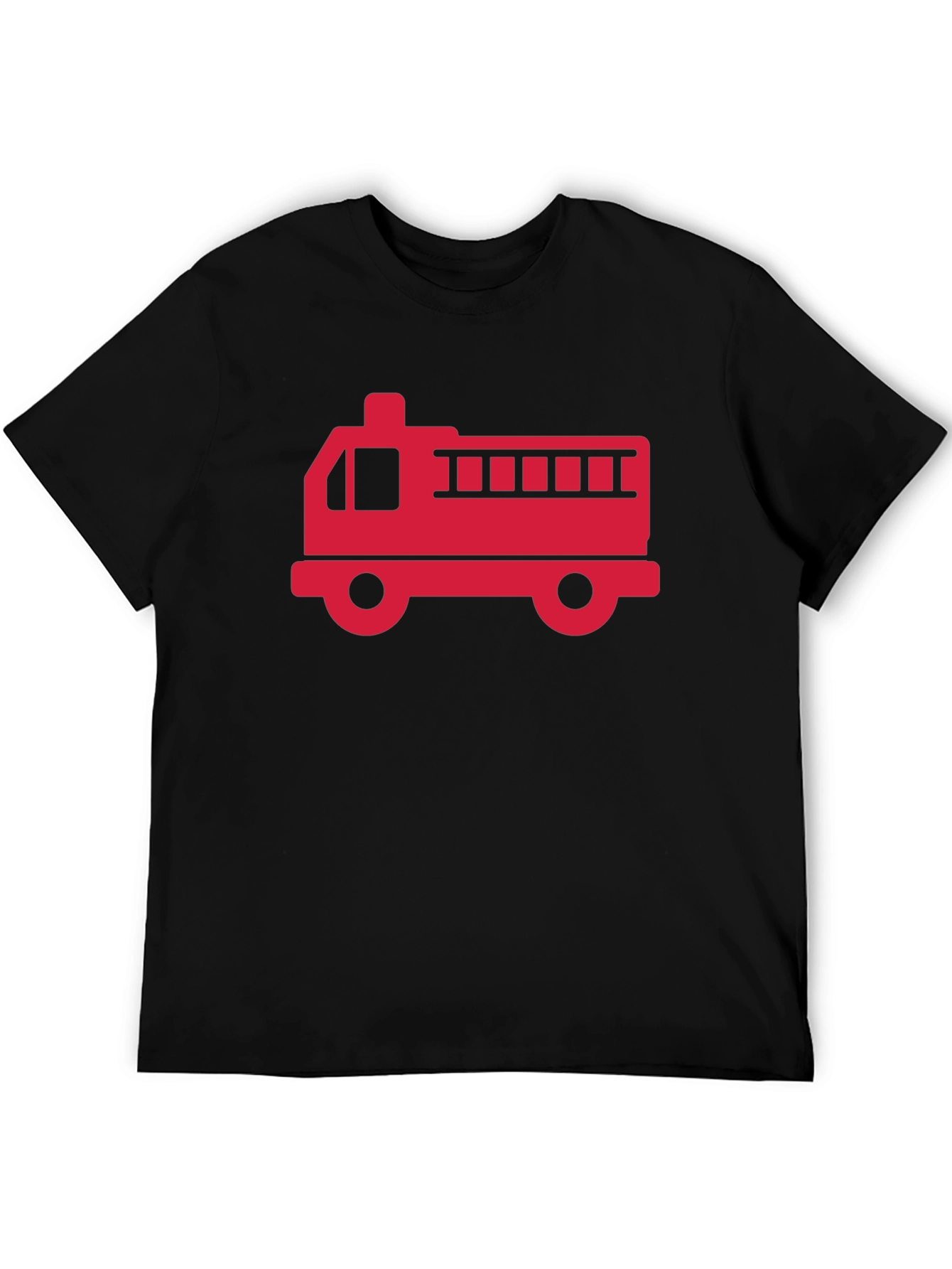 Black Fire Truck T-Shirt - Black Cotton Graphic Tee view 5