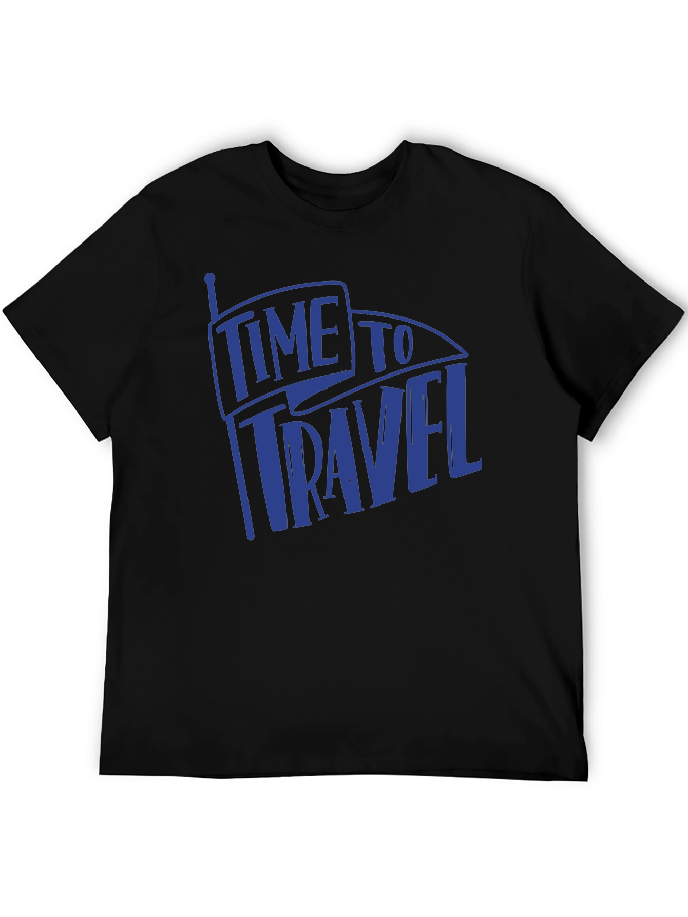 Black Time to Travel Graphic T-Shirt - Men's Short Sleeve view 5