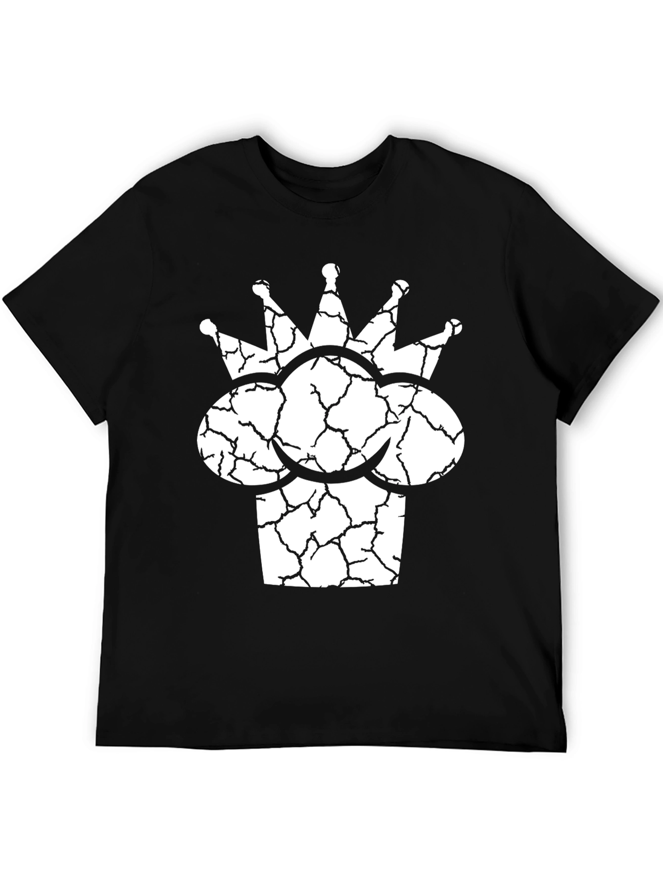 Black Cracked Crown Graphic Tee - Cool Casual Wear view 5