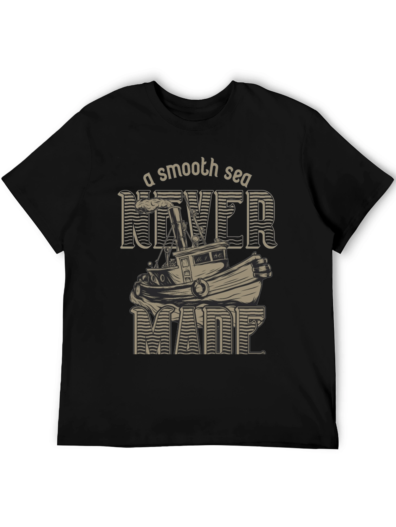 Black Smooth Sea T-Shirt - Nautical Design view 5