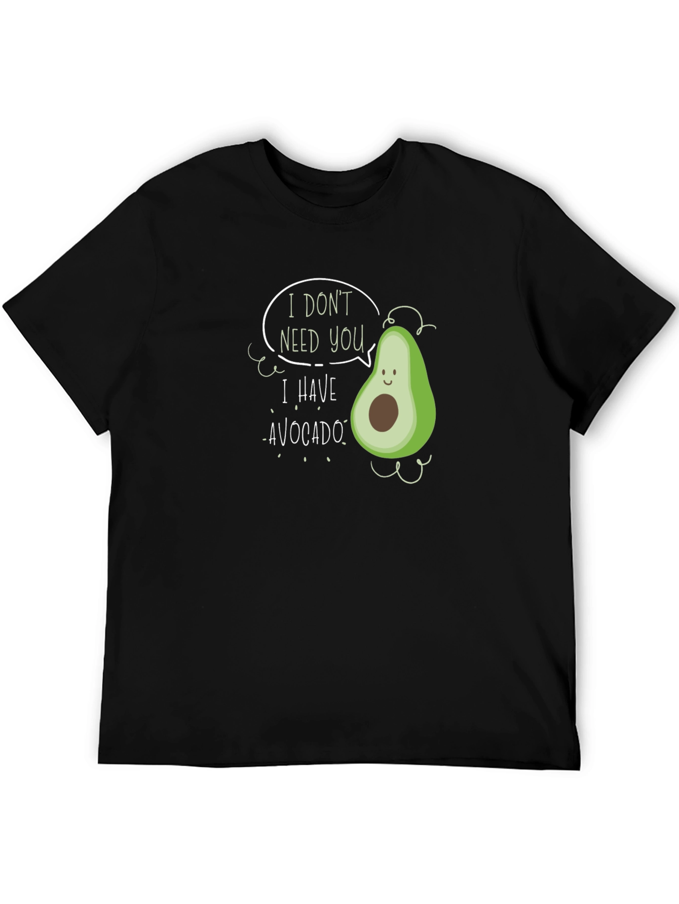 Black Funny Avocado Graphic Black T-Shirt view 5
