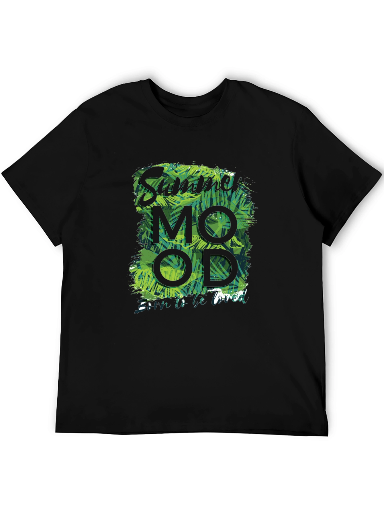 Black Summer Mood Graphic Print Black T-Shirt view 5