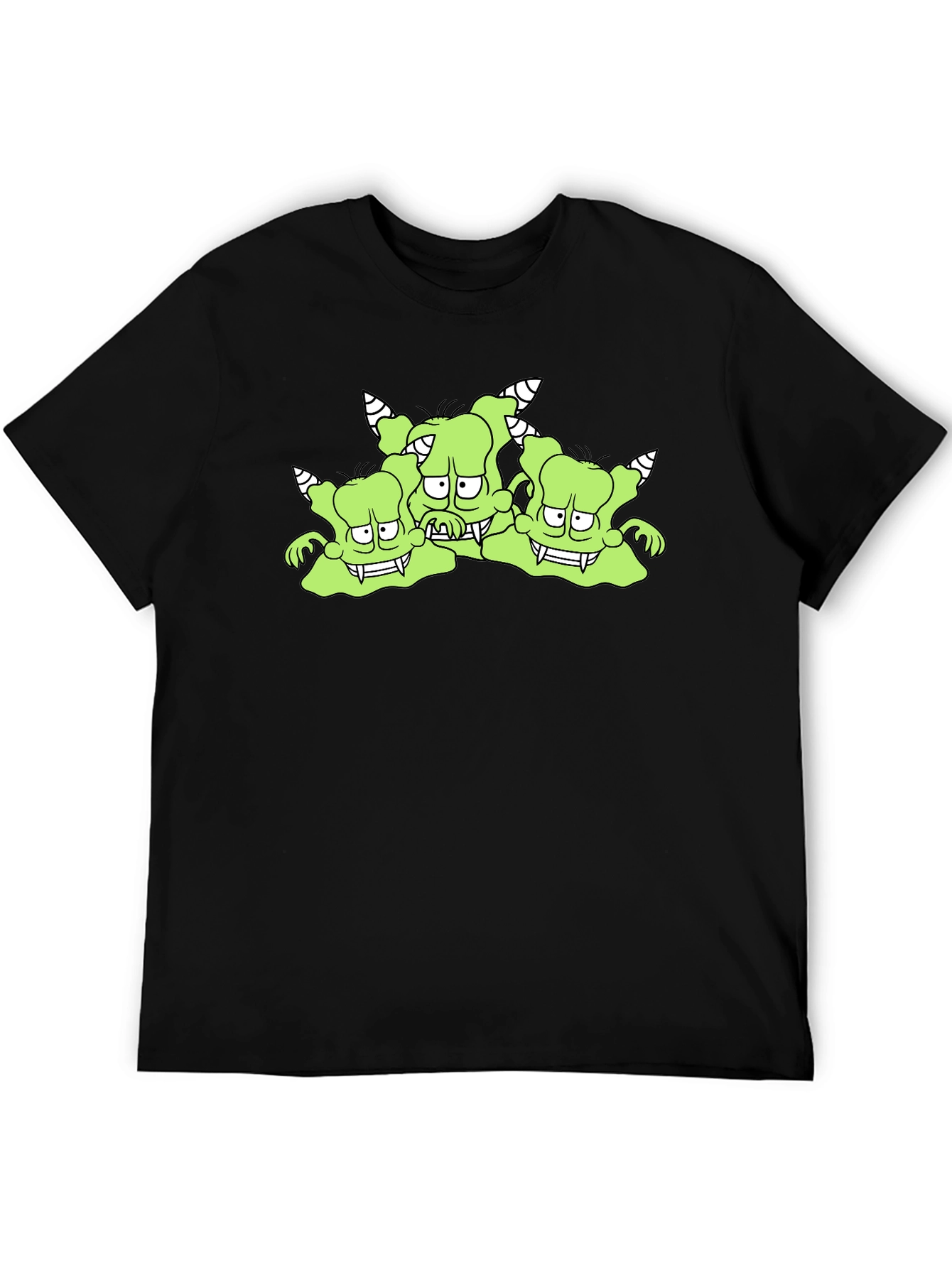 Black Monster Graphic Tee - Black Cotton T-Shirt view 5