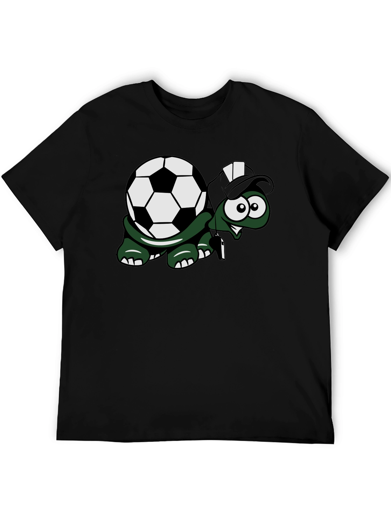 Black Soccer Turtle Graphic Tee - Fun Black T-Shirt view 5