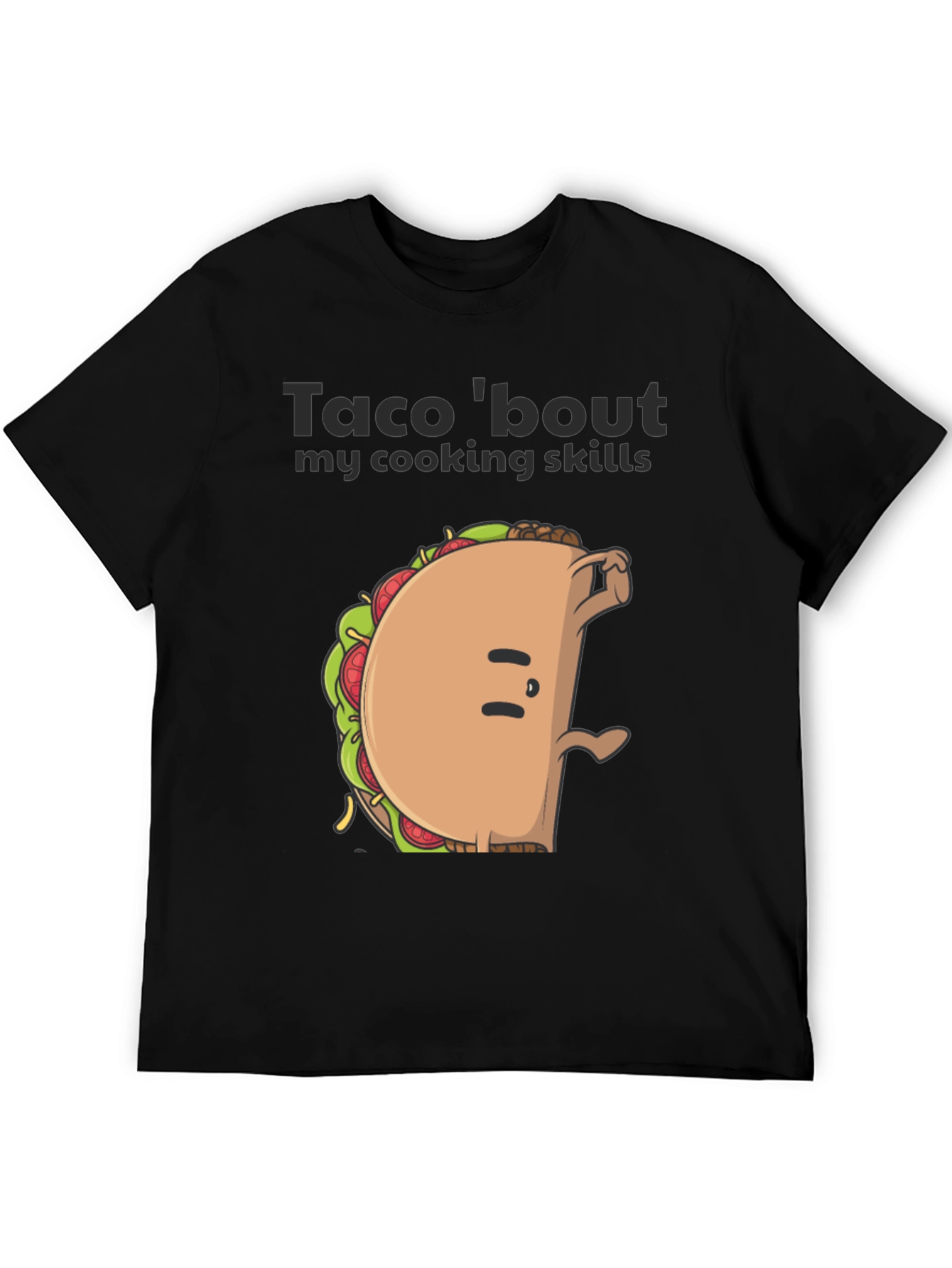 Black Funny Taco Cooking Skills Graphic Tee view 5