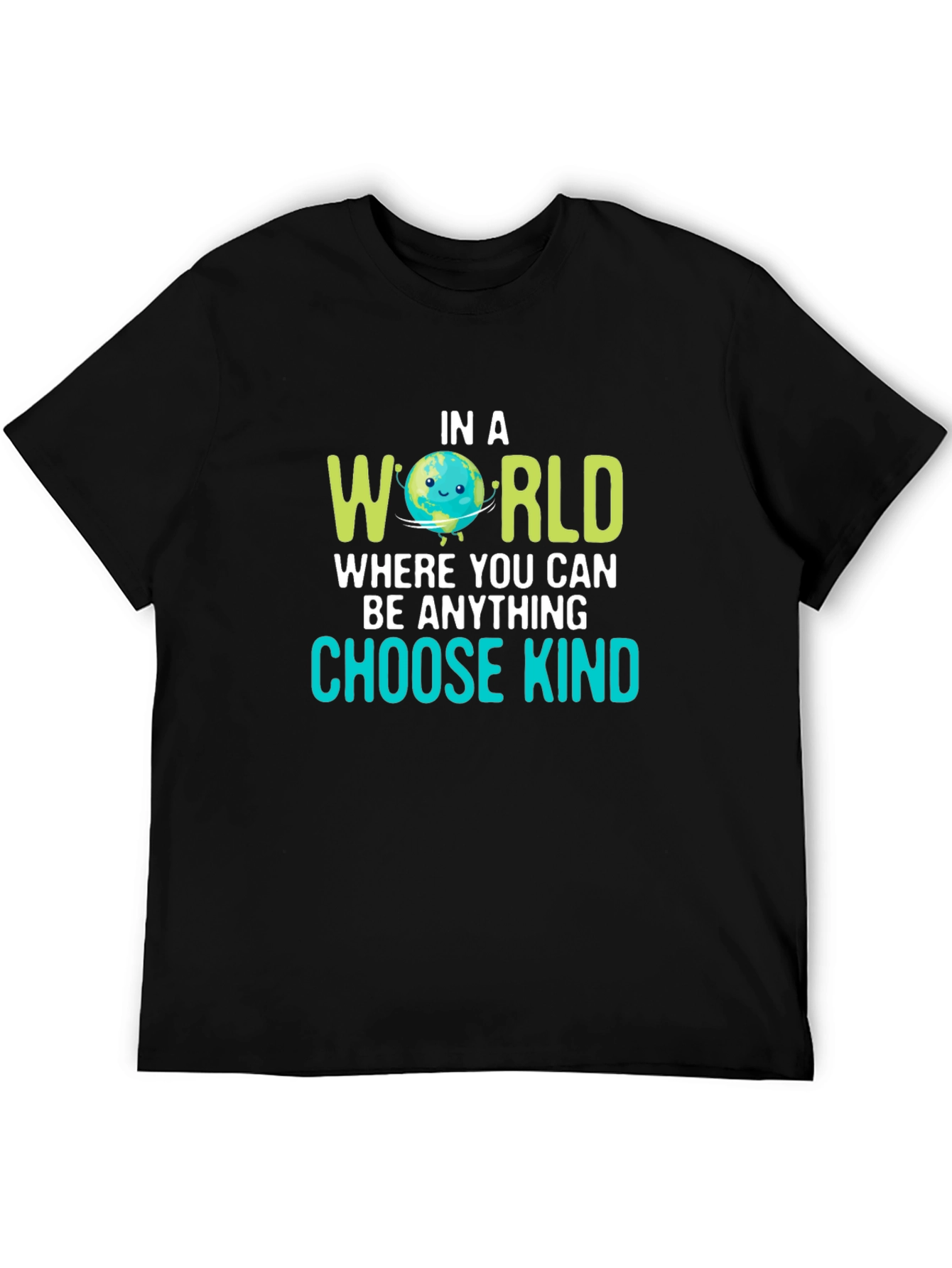 Black Choose Kind Earth Graphic Black T-Shirt view 5