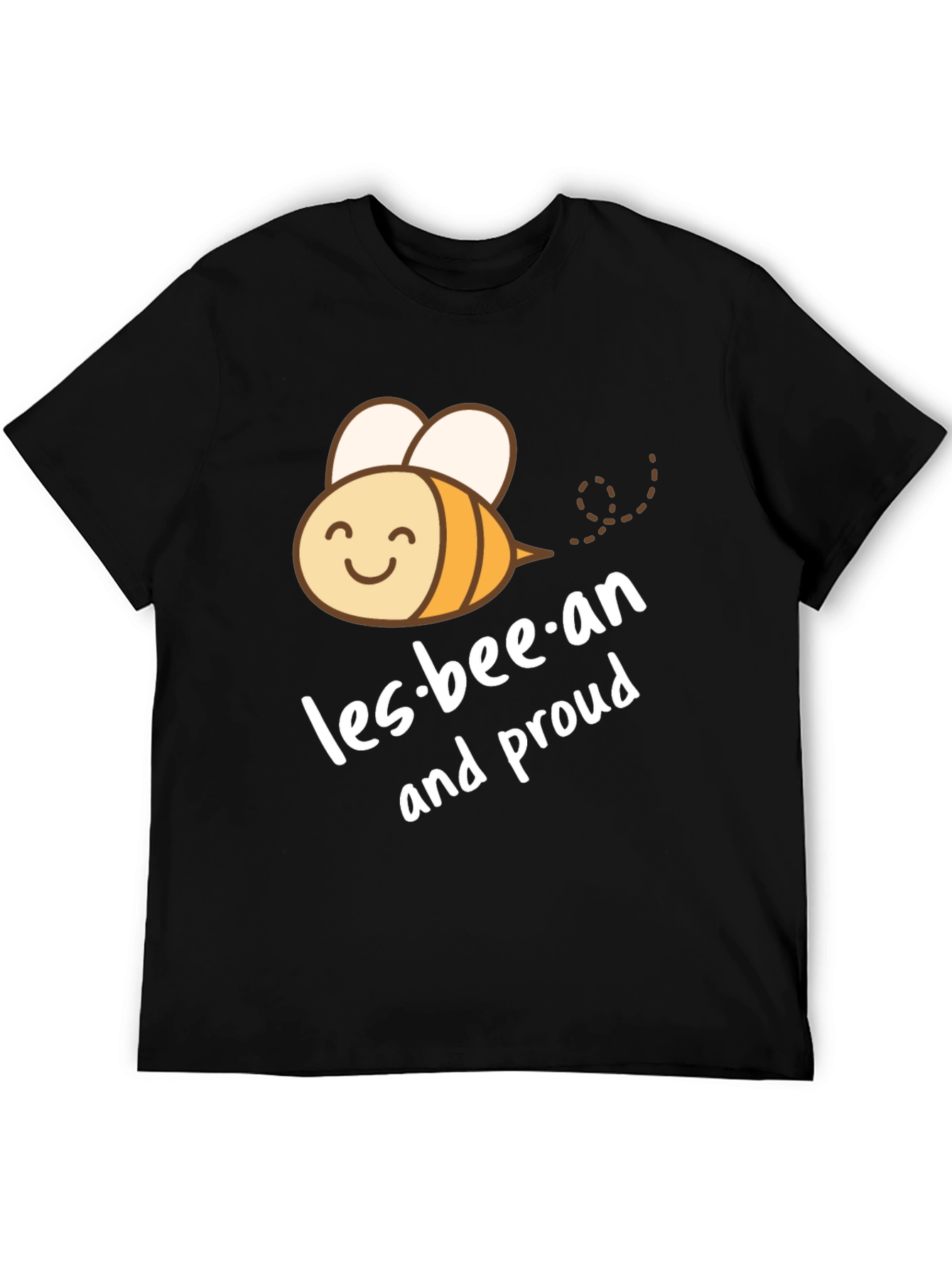 Black Les-bee-an and Proud Black T-Shirt view 5