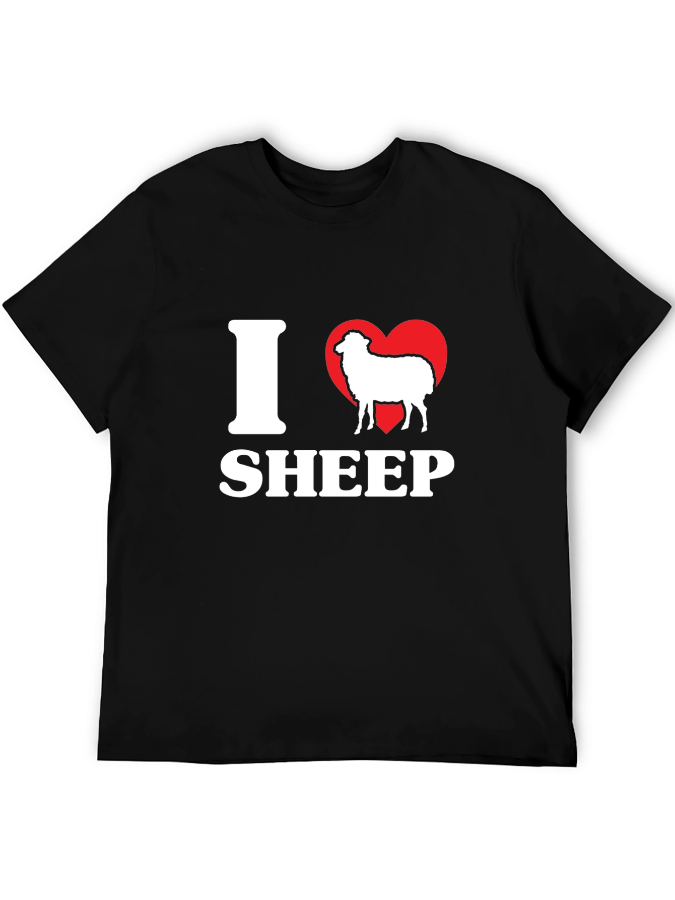 Black I Love Sheep Black T-Shirt view 5