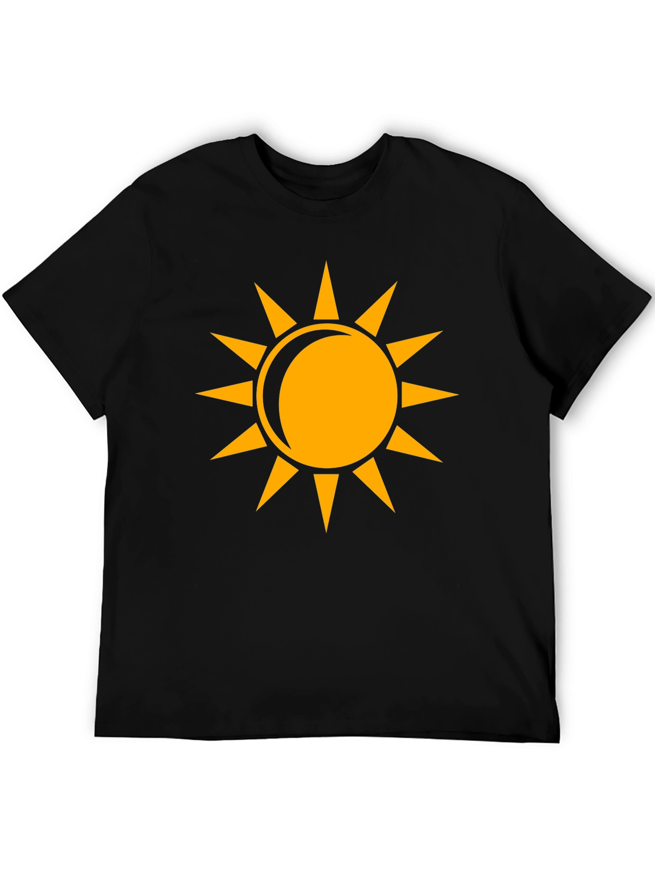 Sun Graphic Black T-Shirt, Casual Wear - 5