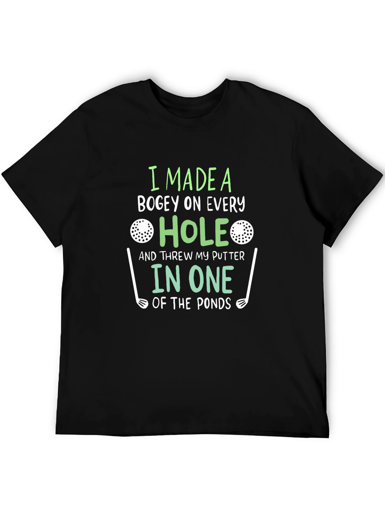 Black Funny Golf T-Shirt: Bogey on Every Hole view 5