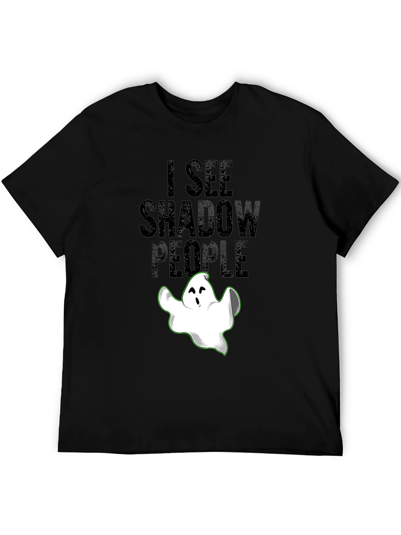 Black I See Shadow People Ghost Graphic Tee - Men's Black T-Shirt view 5