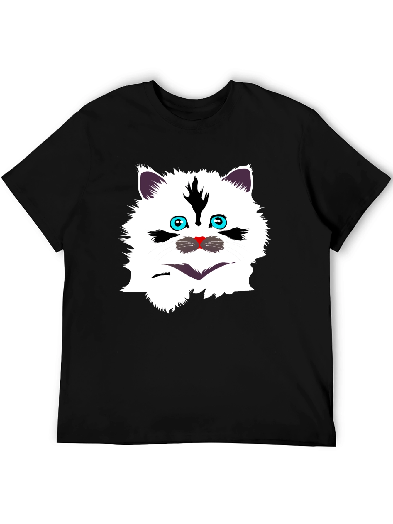 Black Funny Cat Graphic Tee - Black T-Shirt view 5