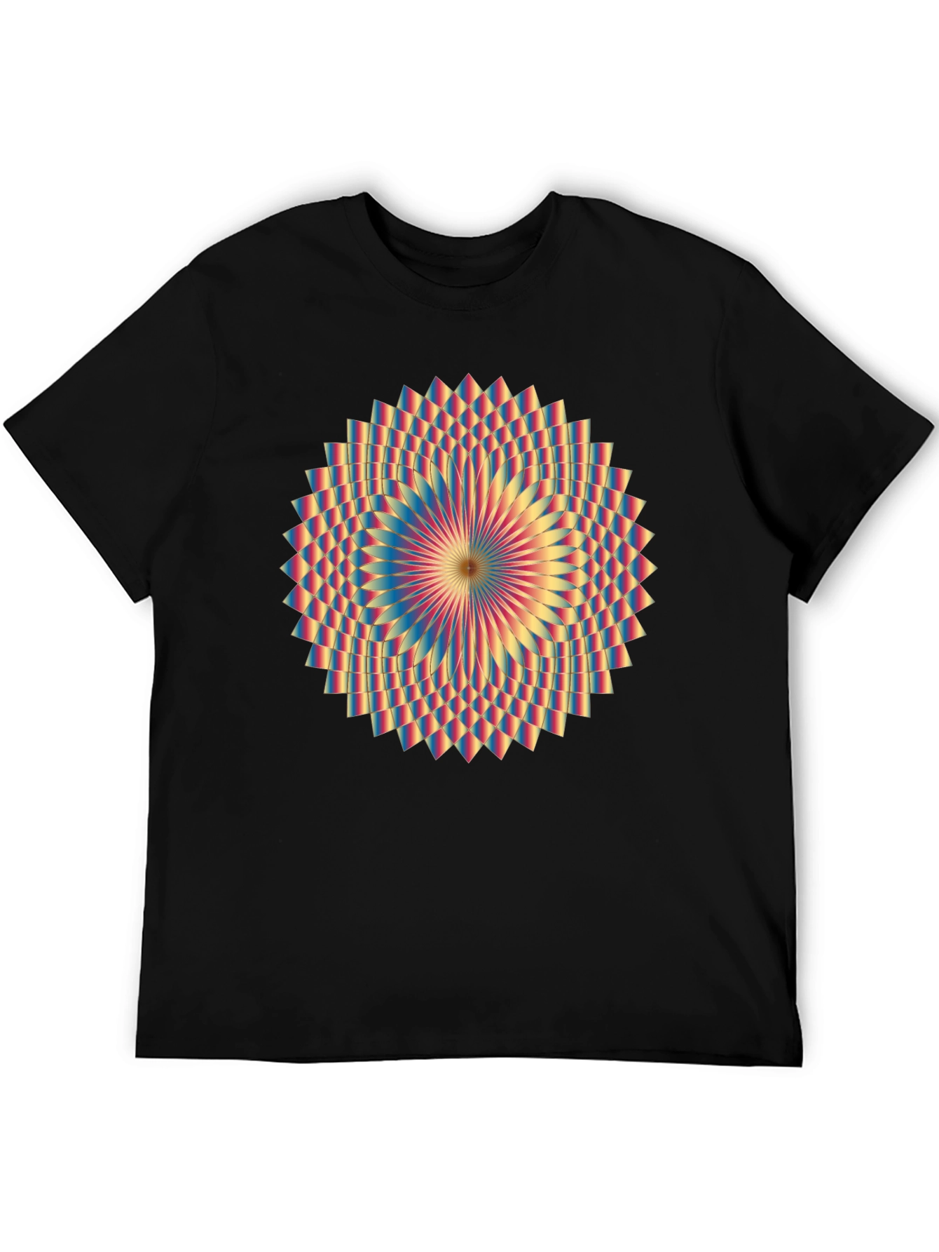 Black Geometric Mandala Graphic Tee - Black view 5
