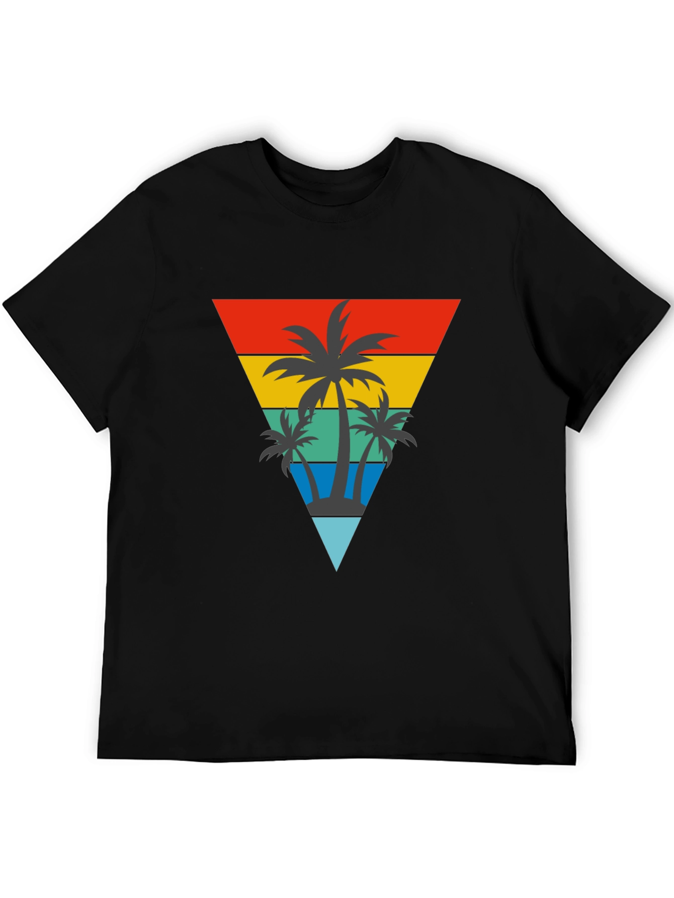 Black Retro Palm Tree Graphic T-Shirt view 5