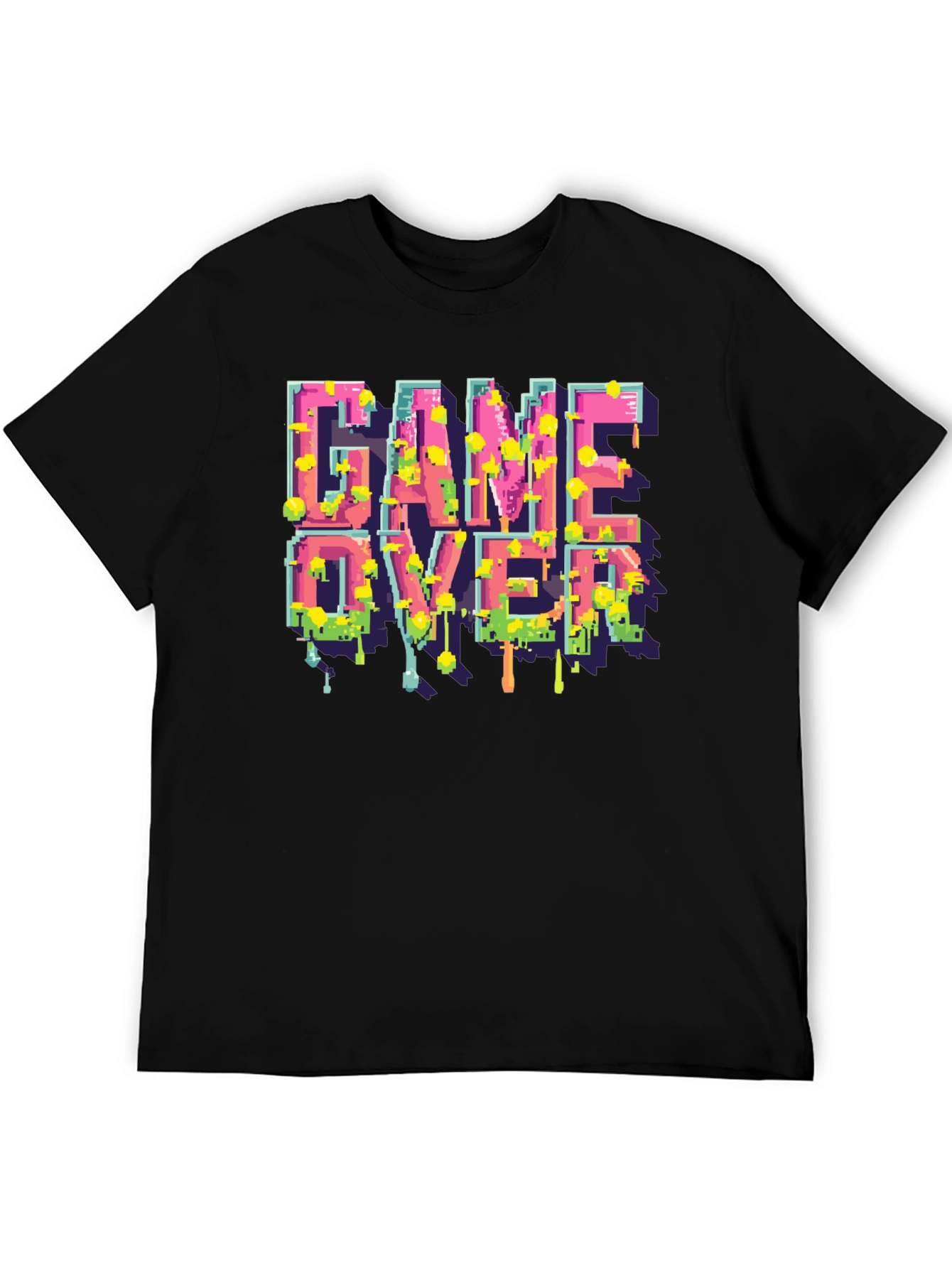 Black Game Over Pixelated T-Shirt view 5