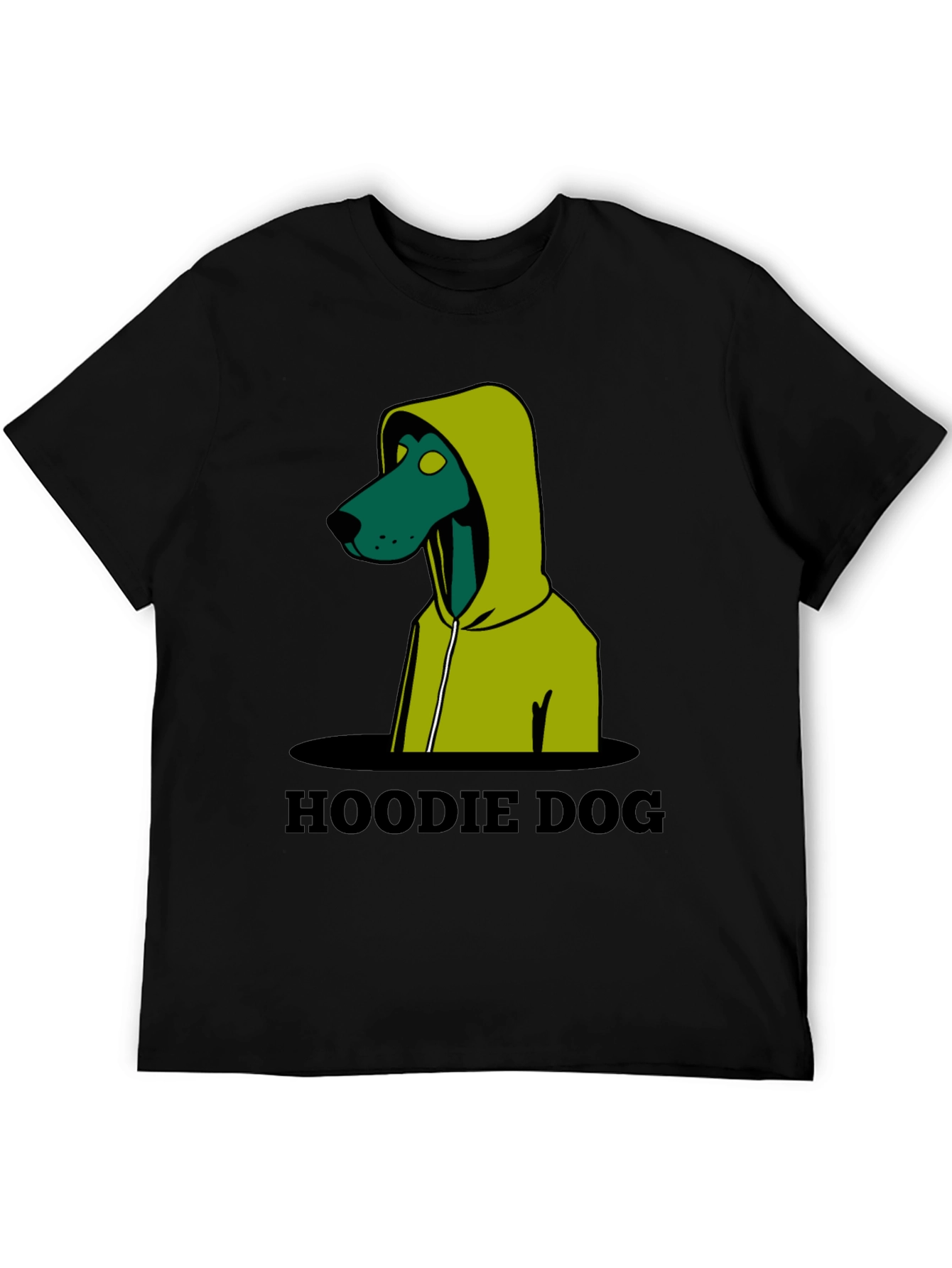 Black Hoodie Dog Graphic T-Shirt - Unique Design view 5
