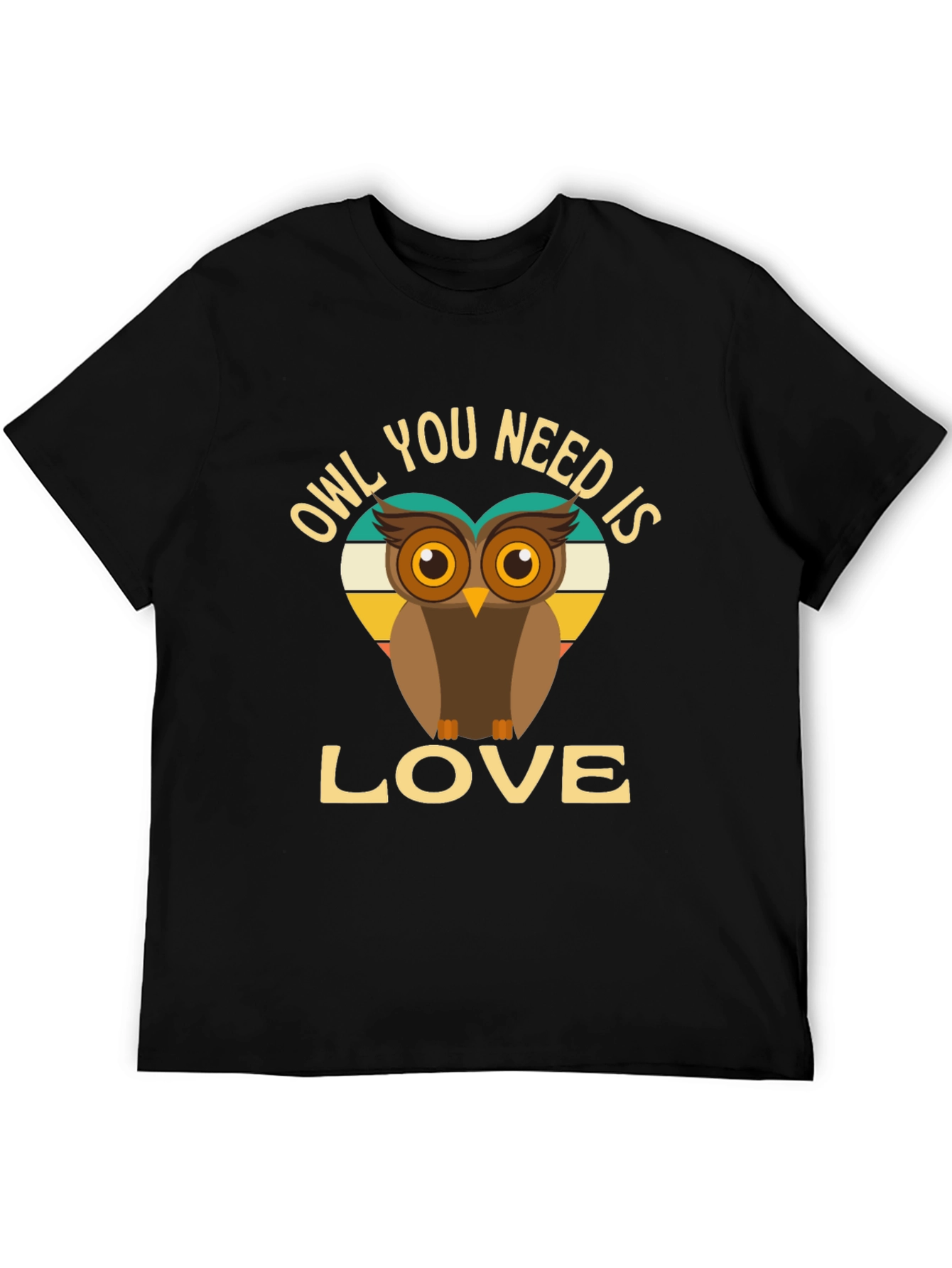 Black Owl You Need is Love T-Shirt view 5