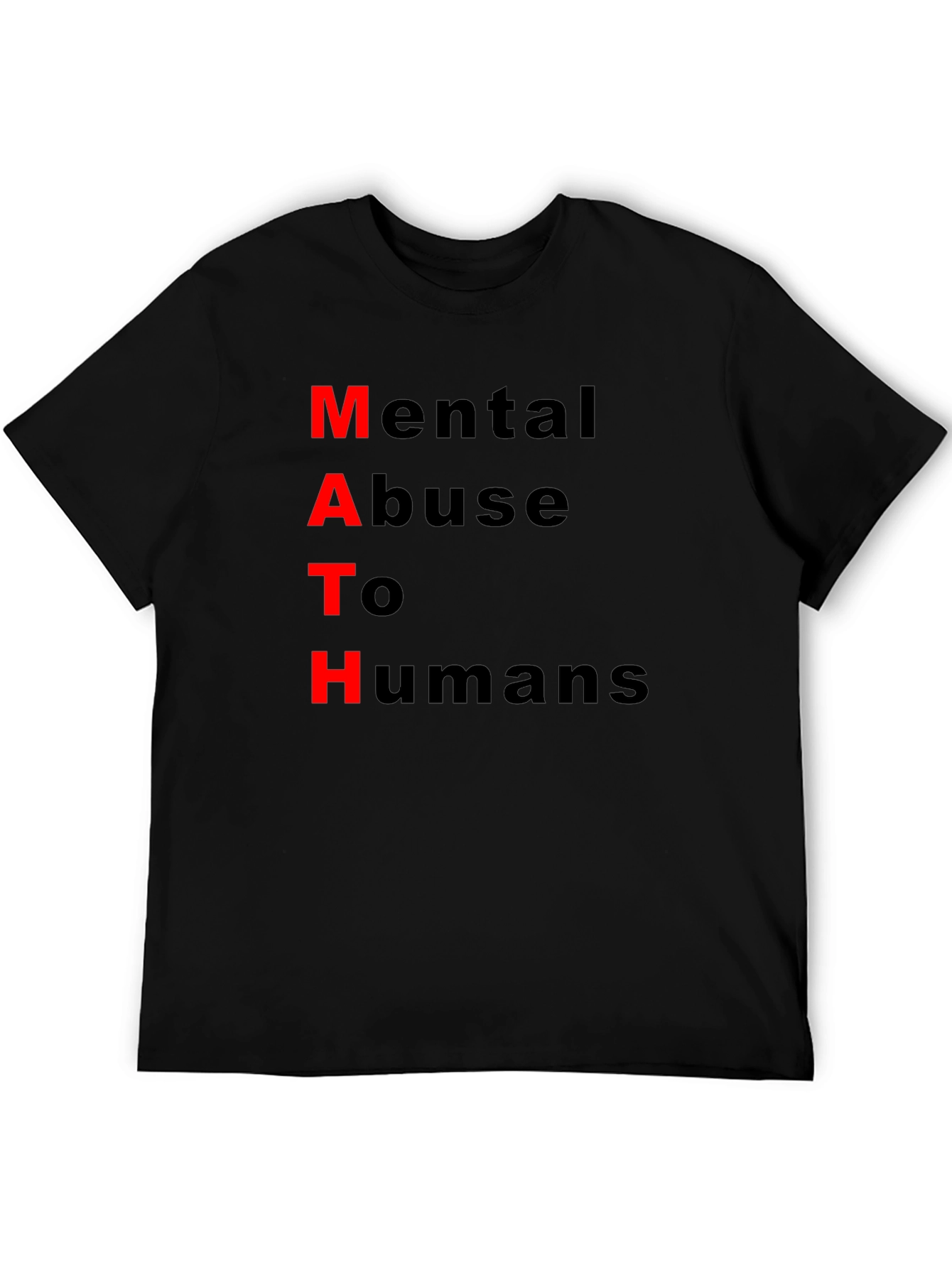 Black Funny Math Abuse to Humans Graphic T-Shirt view 5