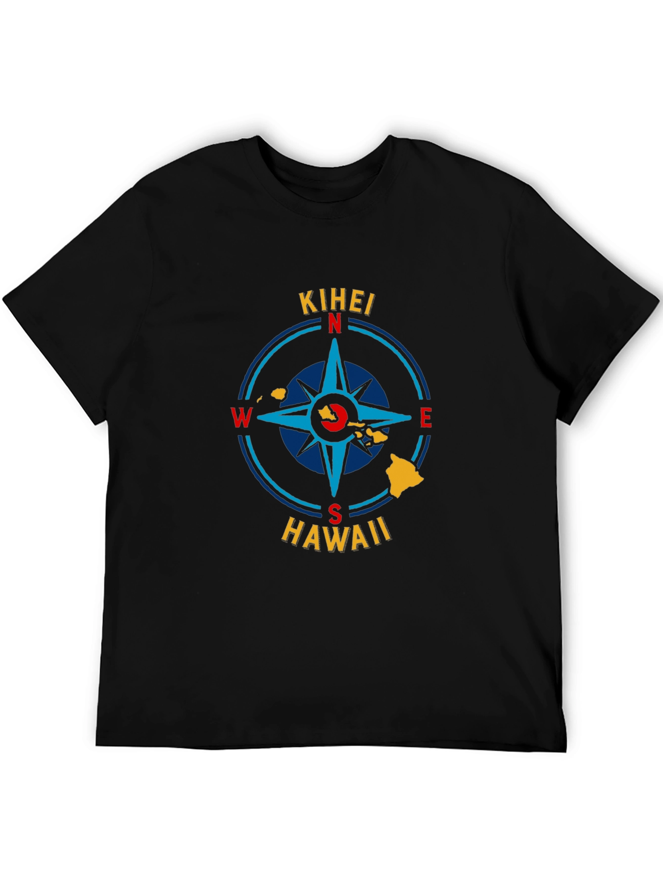 Black Kihei Hawaii Compass Graphic T-Shirt view 5