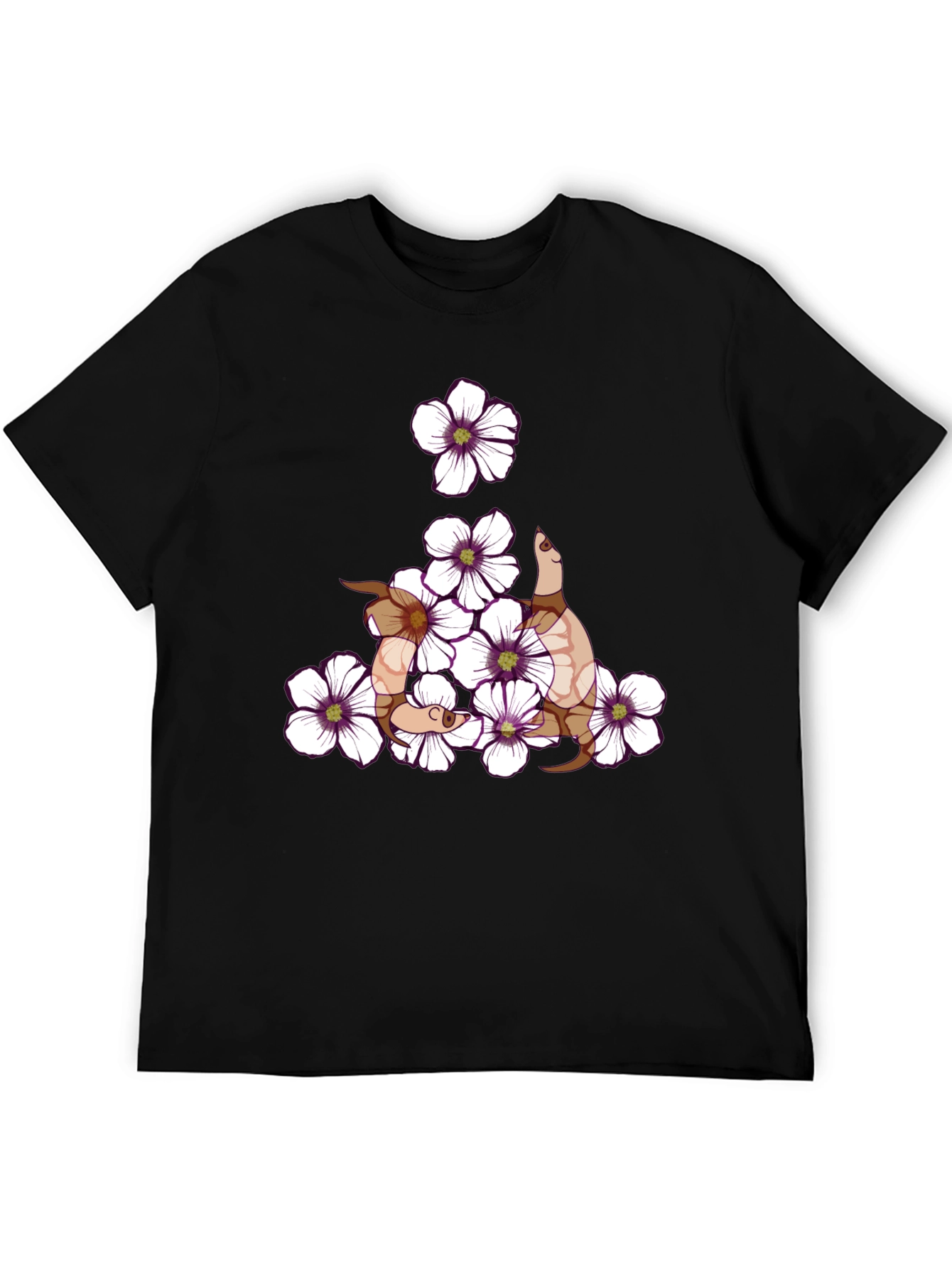 Black Floral Snake Graphic T-Shirt - Stylish & Unique view 5