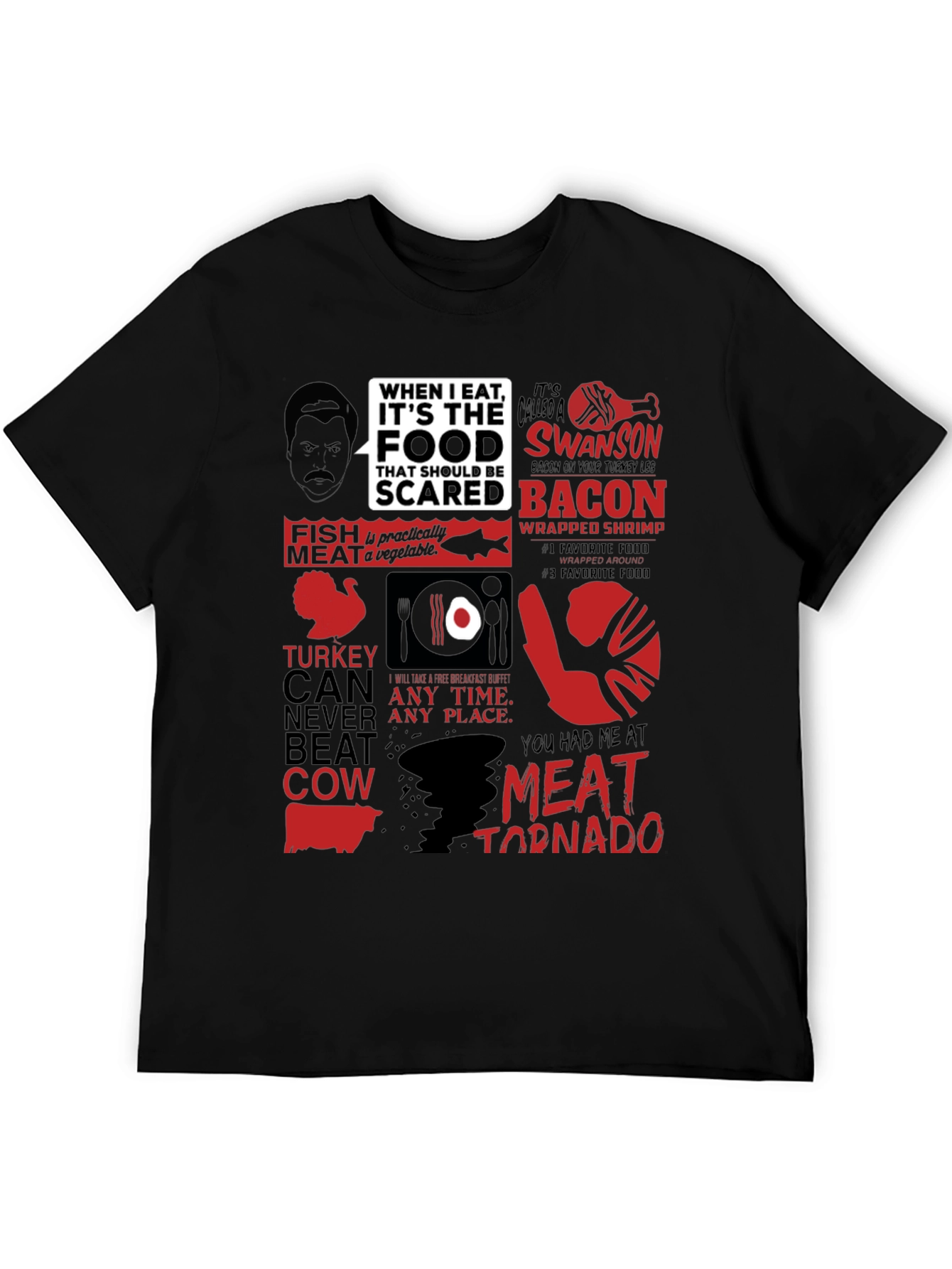Ron Swanson Food T-Shirt - Meat Tornado Humor Tee - 5