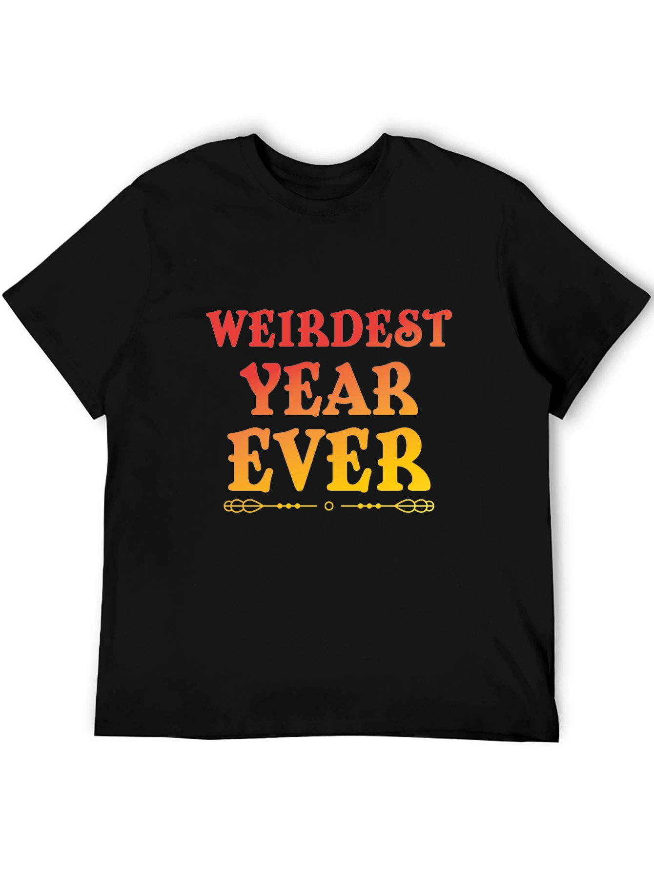 Black Weirdest Year Ever Graphic Tee - Unisex Black T-Shirt view 5