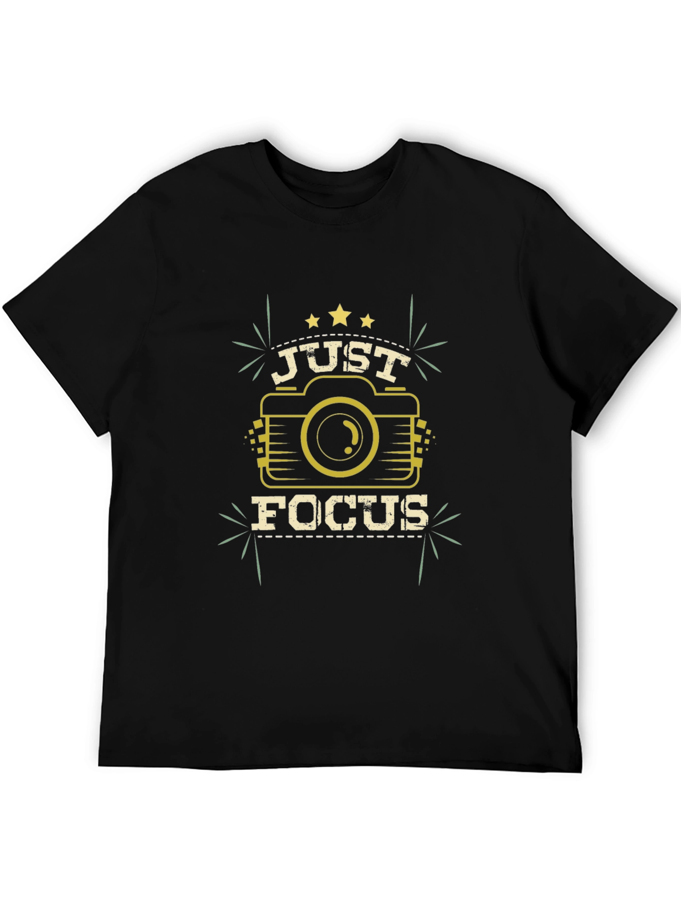 Black Just Focus Camera Graphic T-Shirt view 5