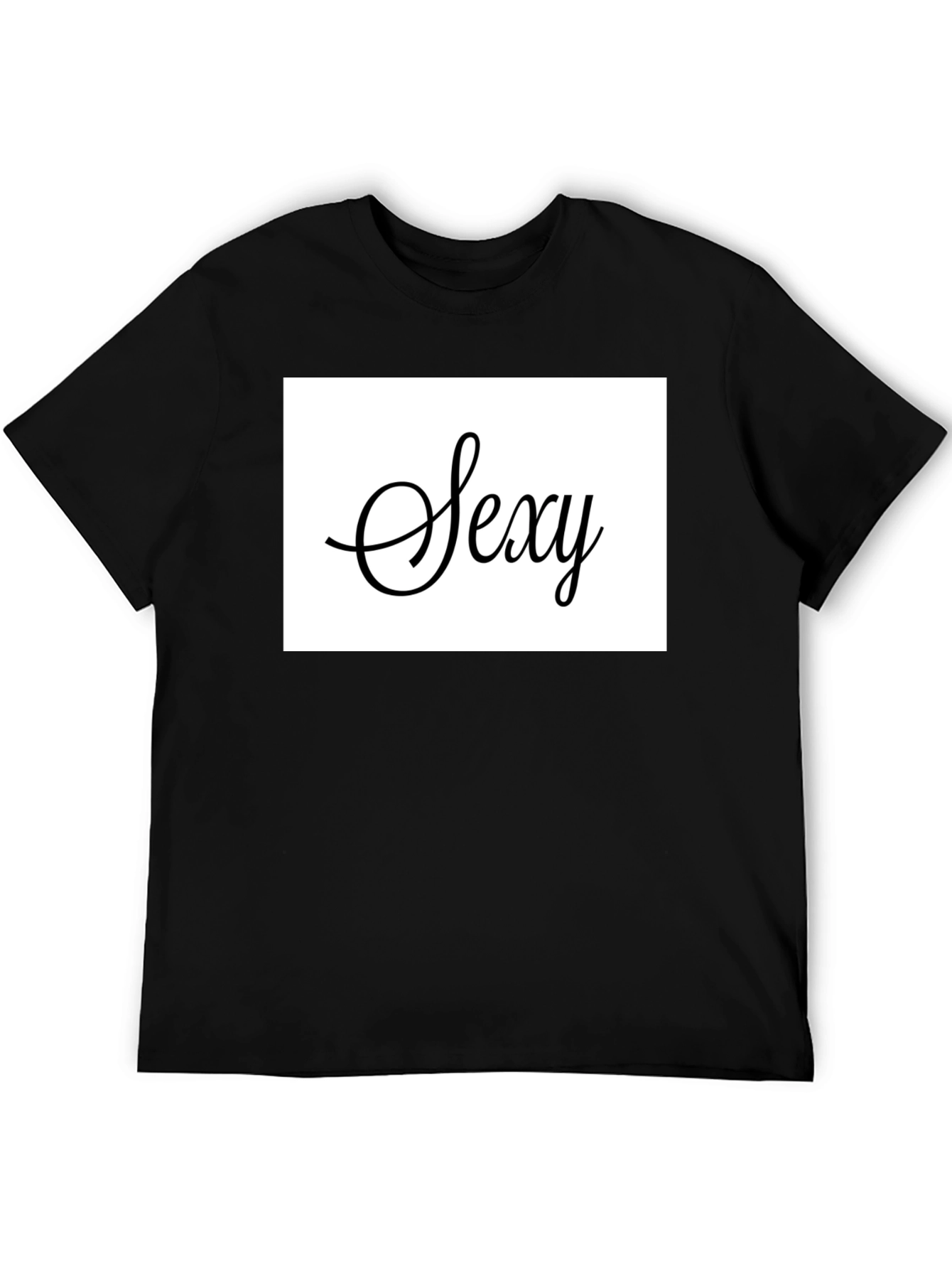 Black Sexy Graphic Tee - Men's Casual Black T-Shirt view 5