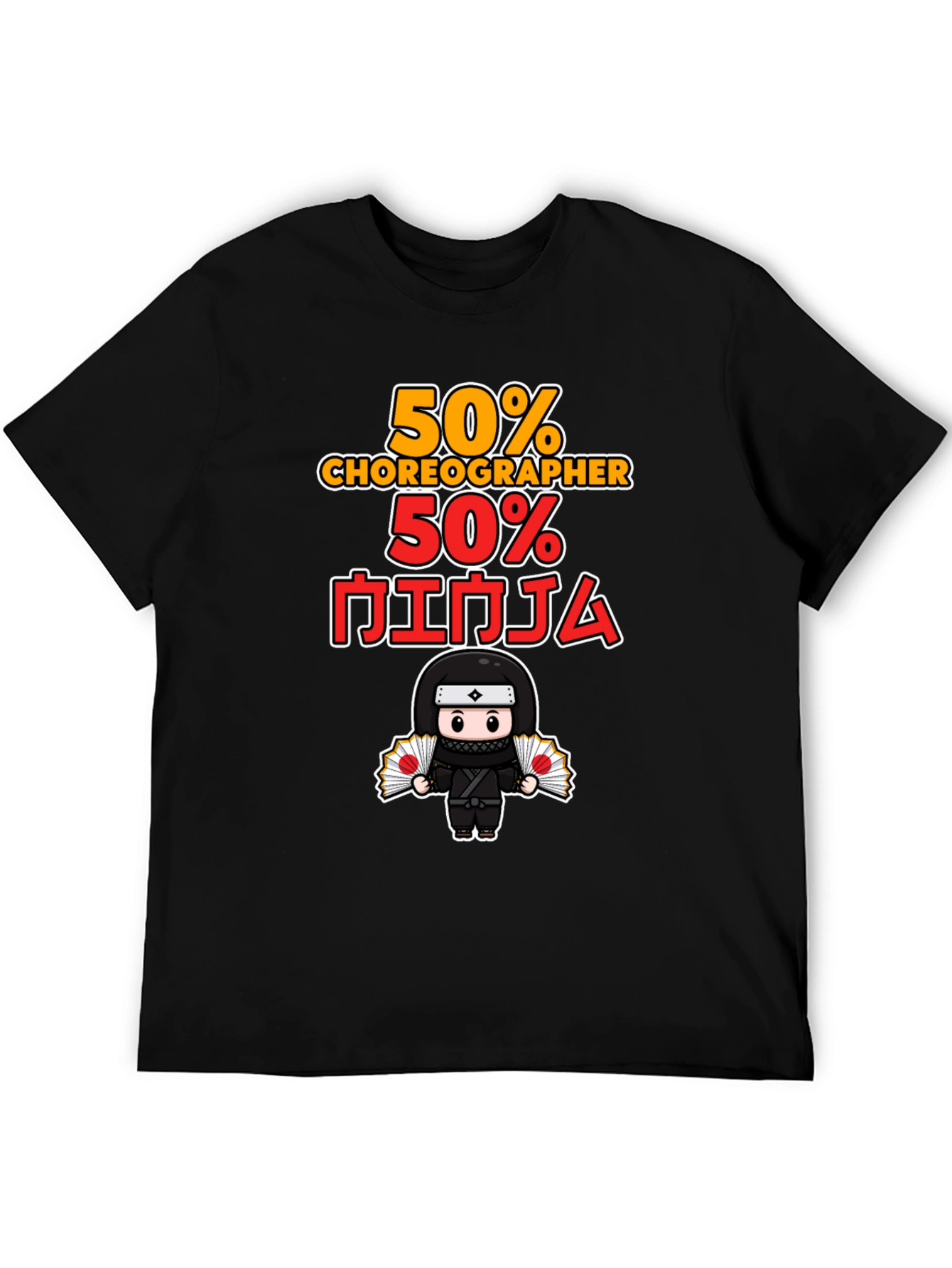 Black 50% Choreographer 50% Ninja Graphic T-Shirt view 5