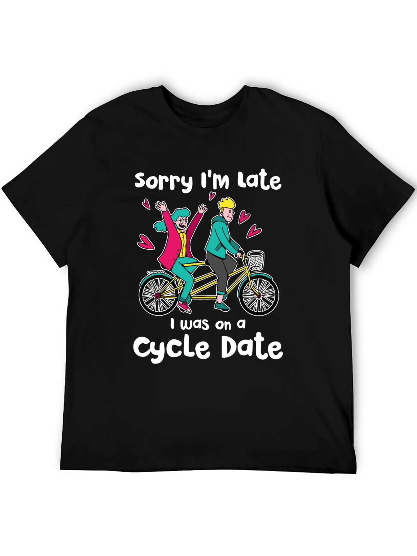 Black Funny Cycle Date Graphic Tee - Unisex view 5