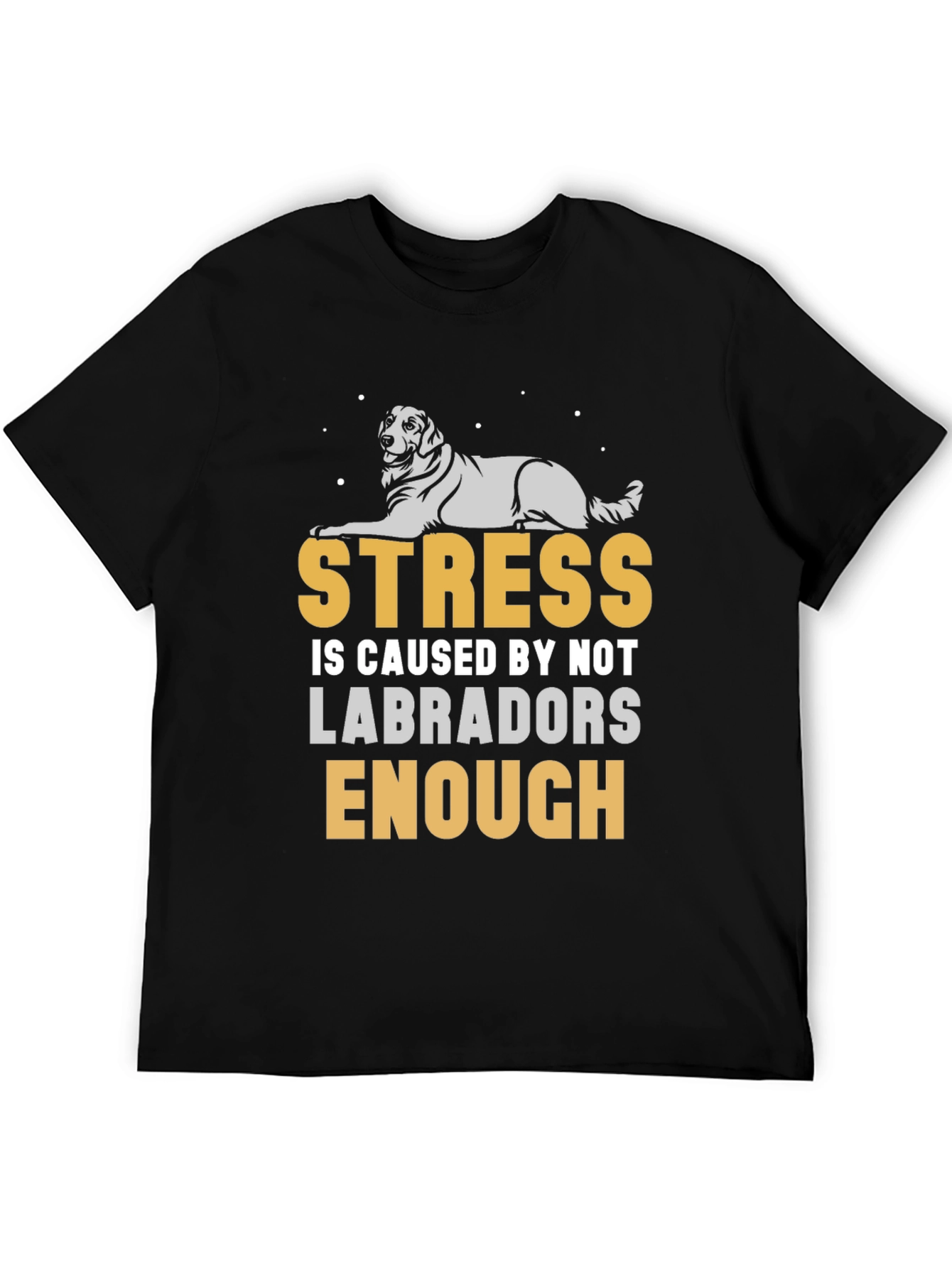 Black Stress Less Labradors T-Shirt view 5