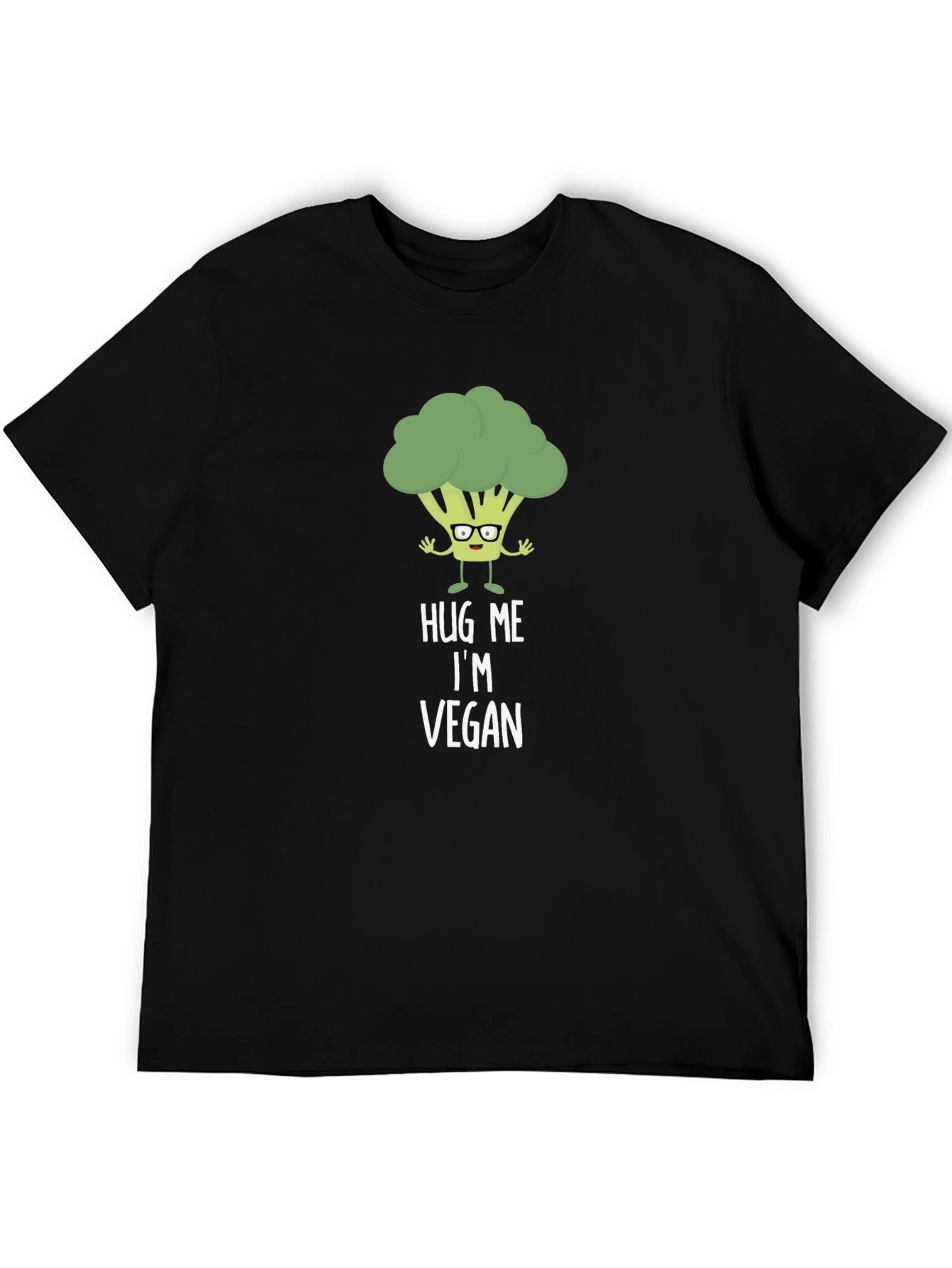 Black Vegan Broccoli Graphic Tee - Hug Me I'm Vegan view 5