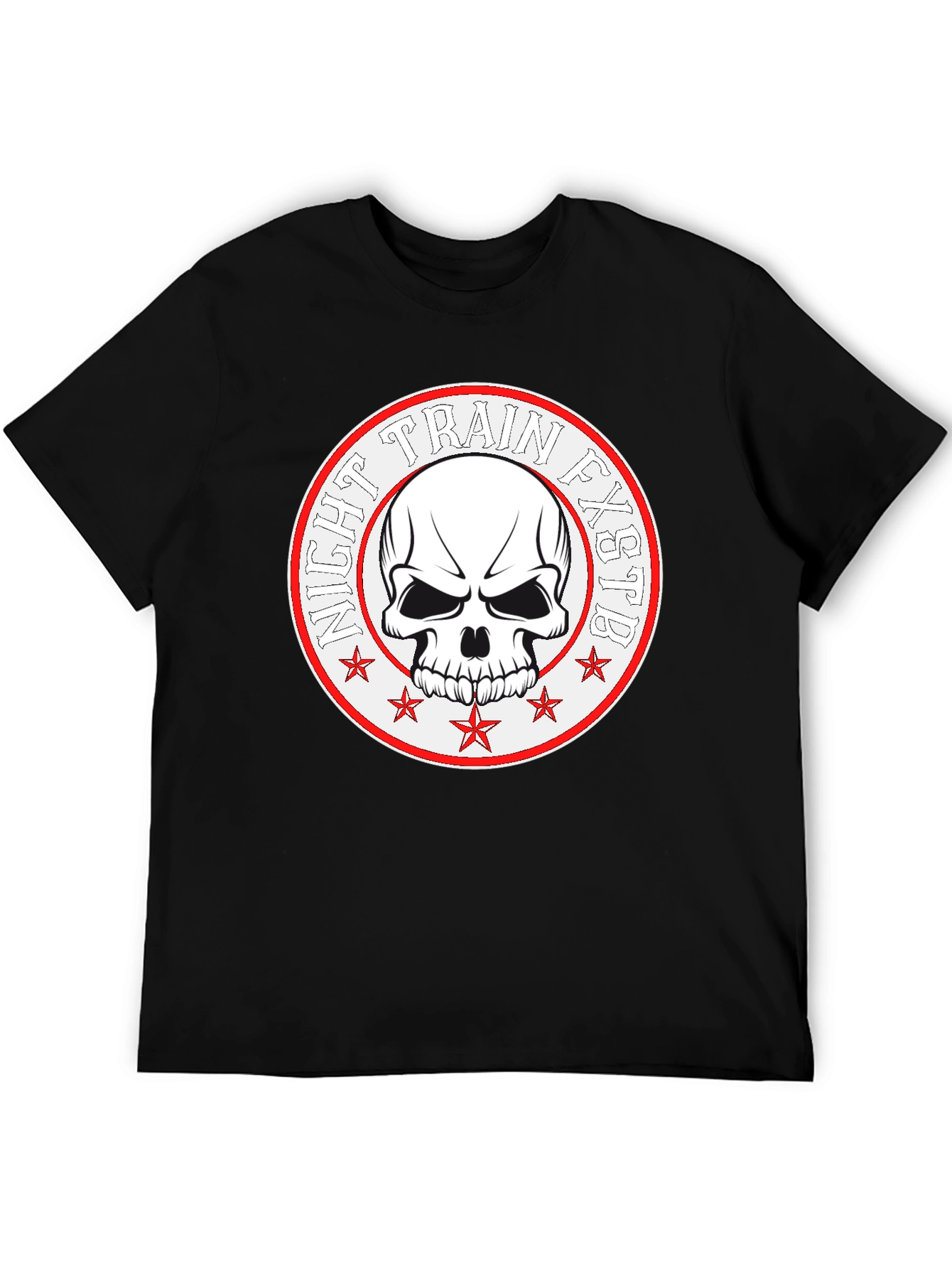 Black Night Train FXSTB Skull Graphic T-Shirt view 5