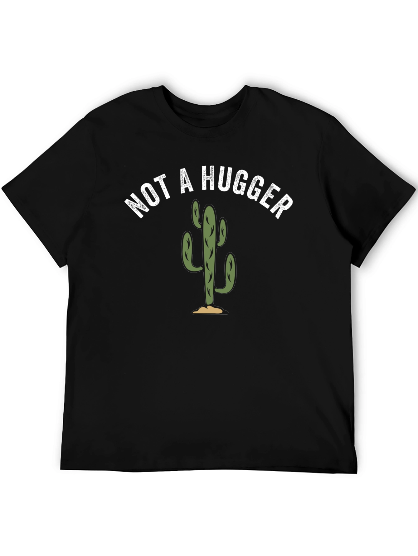 Black Not a Hugger Cactus Graphic Tee - Soft Cotton Blend view 5