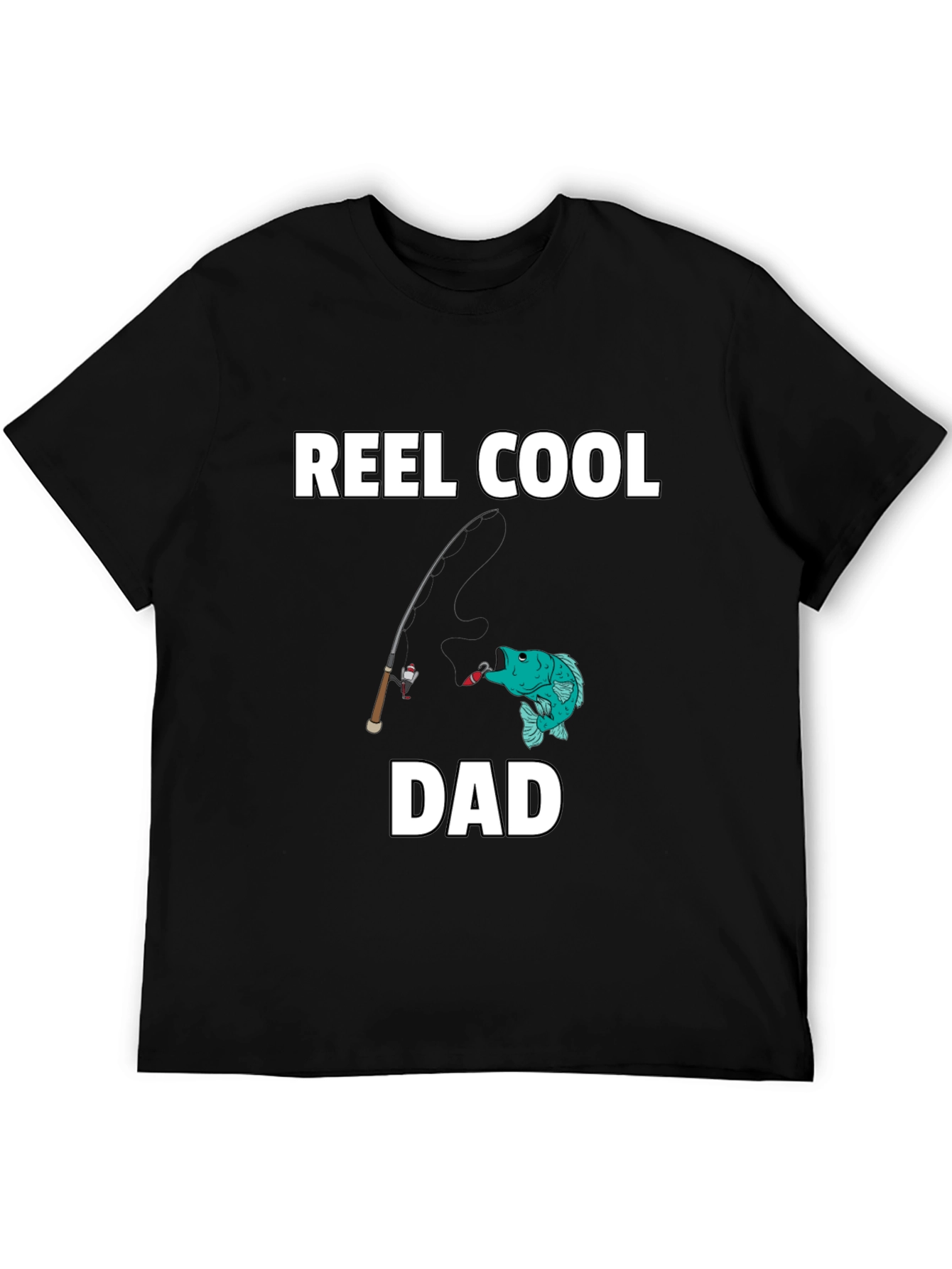 Black Reel Cool Dad T-Shirt - Fishing Graphic Tee view 5