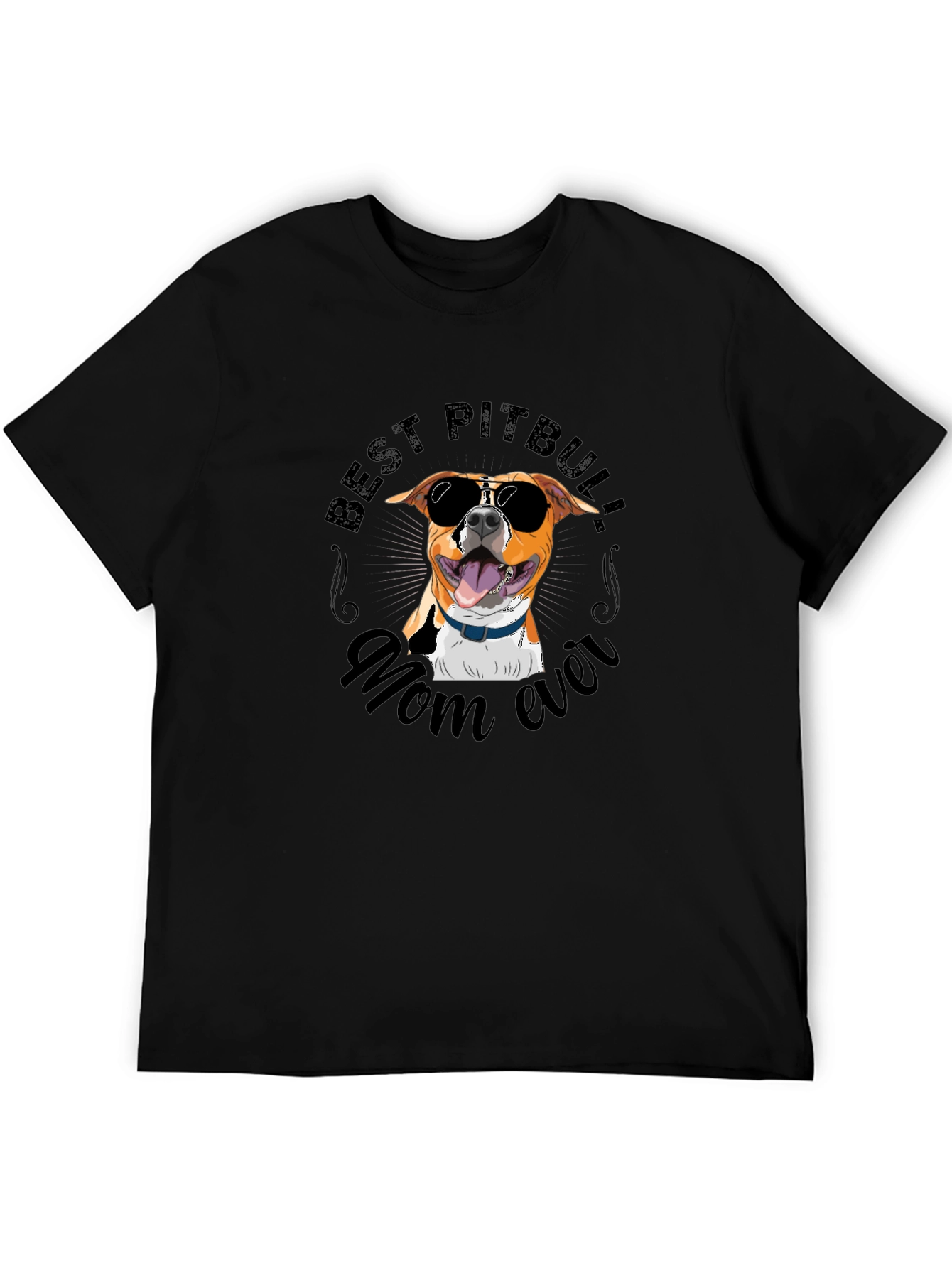 Black Best Pitbull Mom Ever T-Shirt view 5