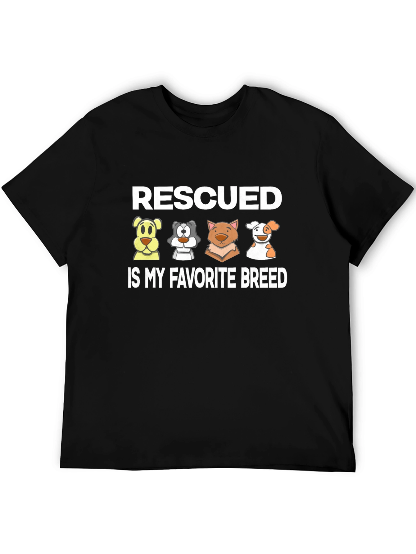 Black Rescued Is My Favorite Breed T-Shirt view 5