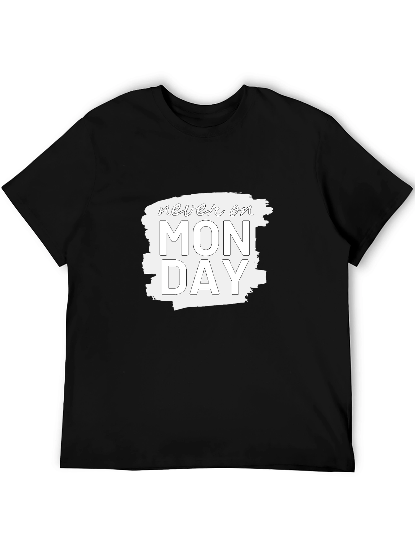 Black Never On Monday Graphic Tee view 5